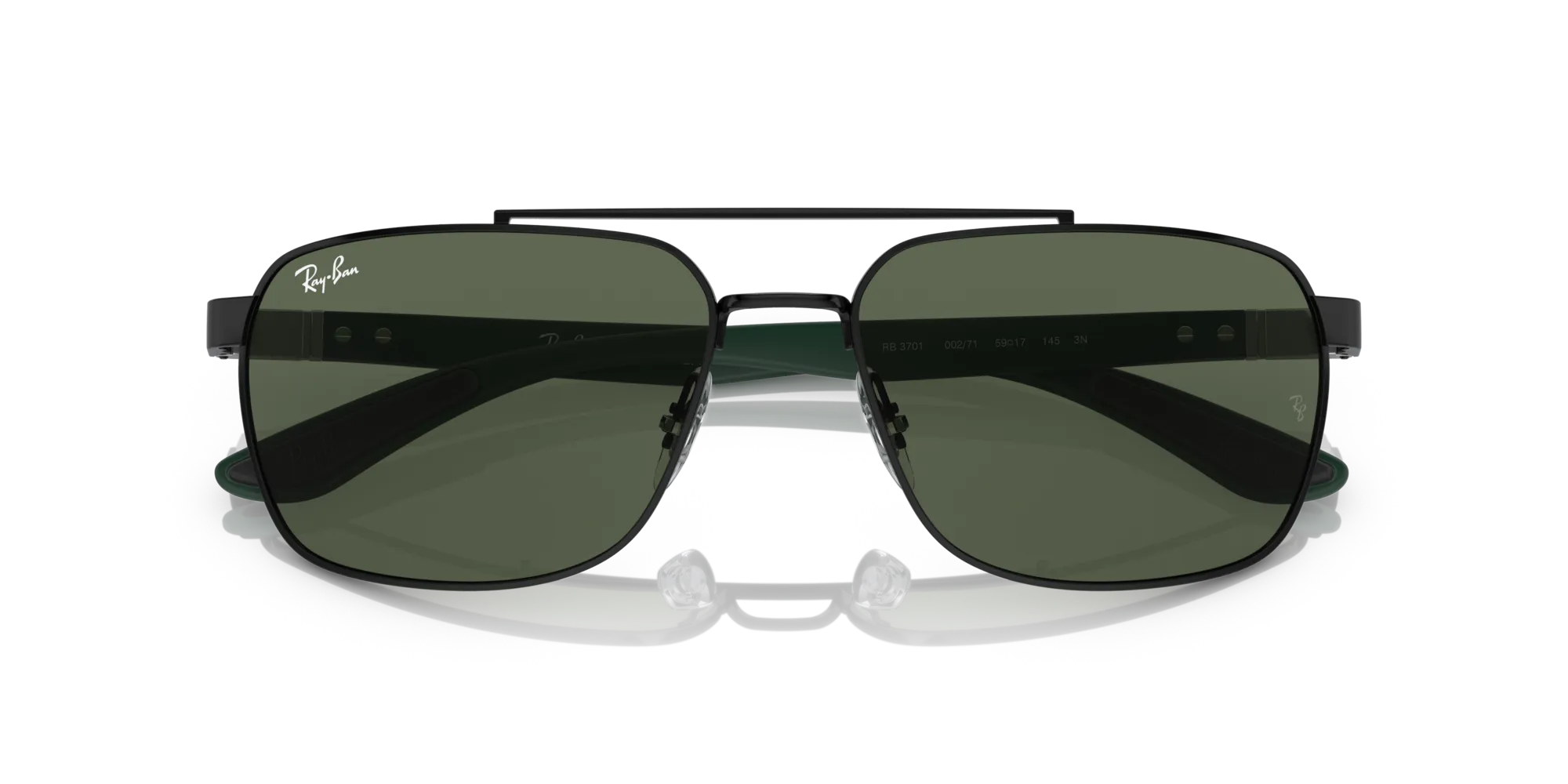 Ray - Ban RB3701 002/71 Occhiali da sole Acciaio Nero Verde Squadrata Normale - immagine 2