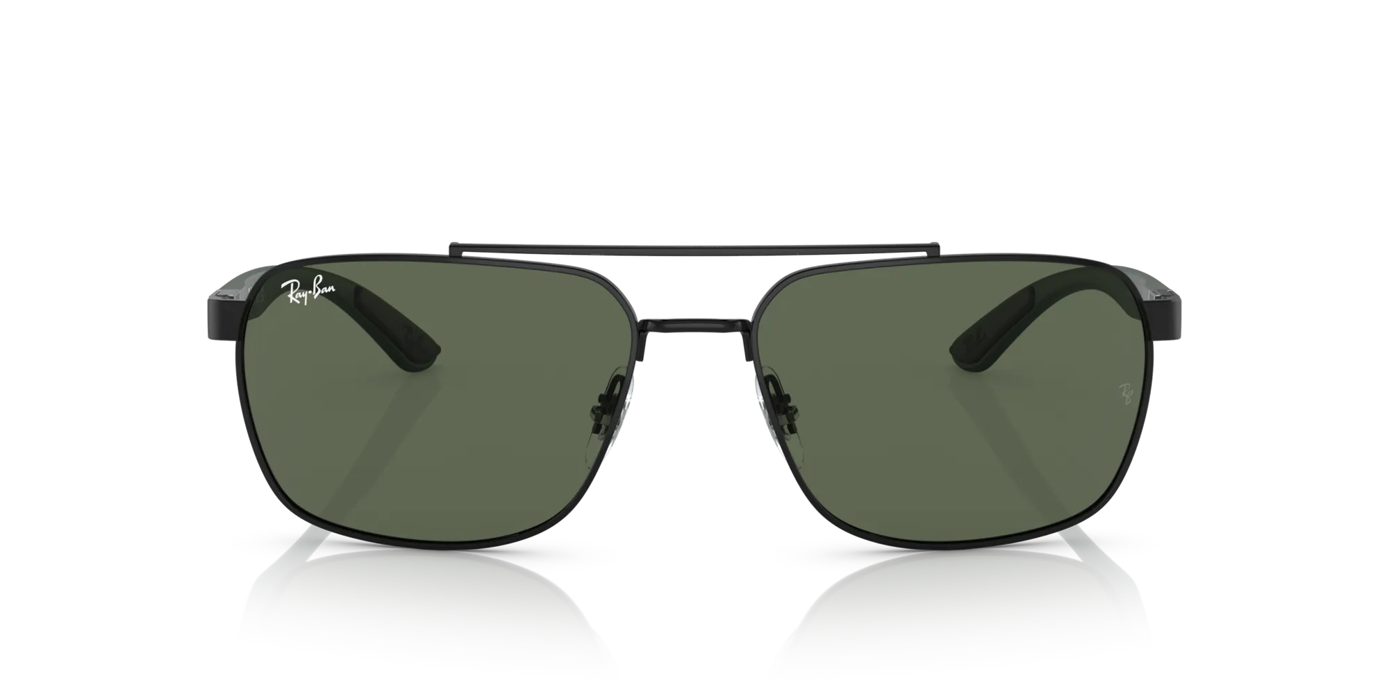 Ray - Ban RB3701 002/71 Occhiali da sole Acciaio Nero Verde Squadrata Normale - immagine 3