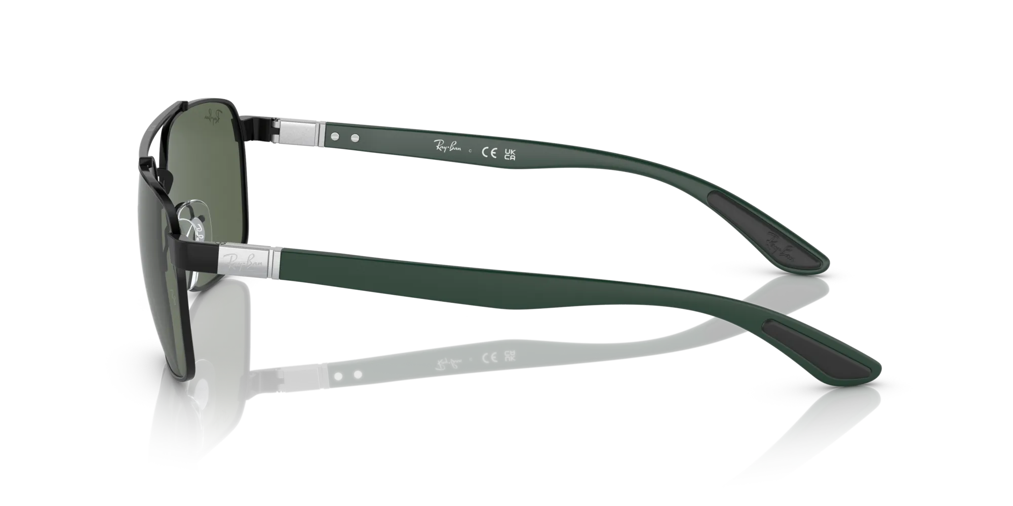 Ray - Ban RB3701 002/71 Occhiali da sole Acciaio Nero Verde Squadrata Normale - immagine 4