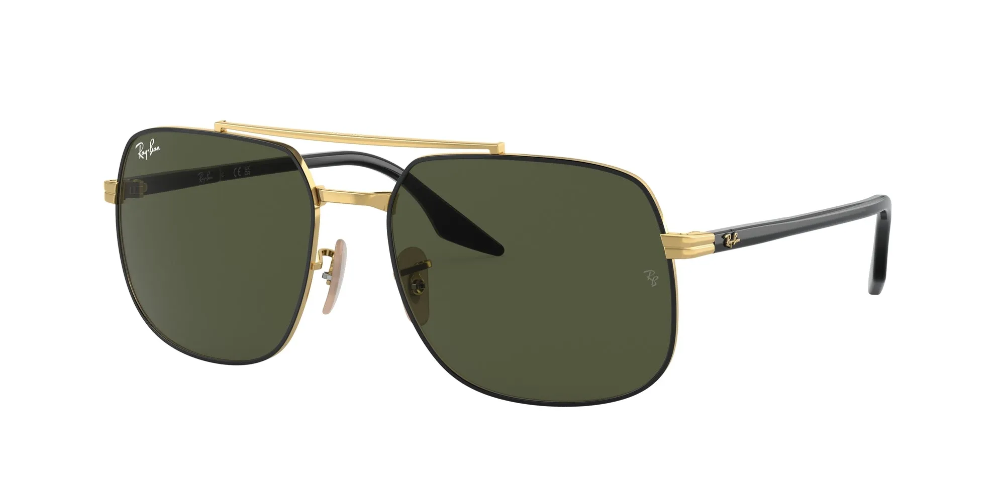 Ray - Ban RB3699 900031 Occhiali da sole Metallo Nero Verde Squadrata Normale - immagine 1