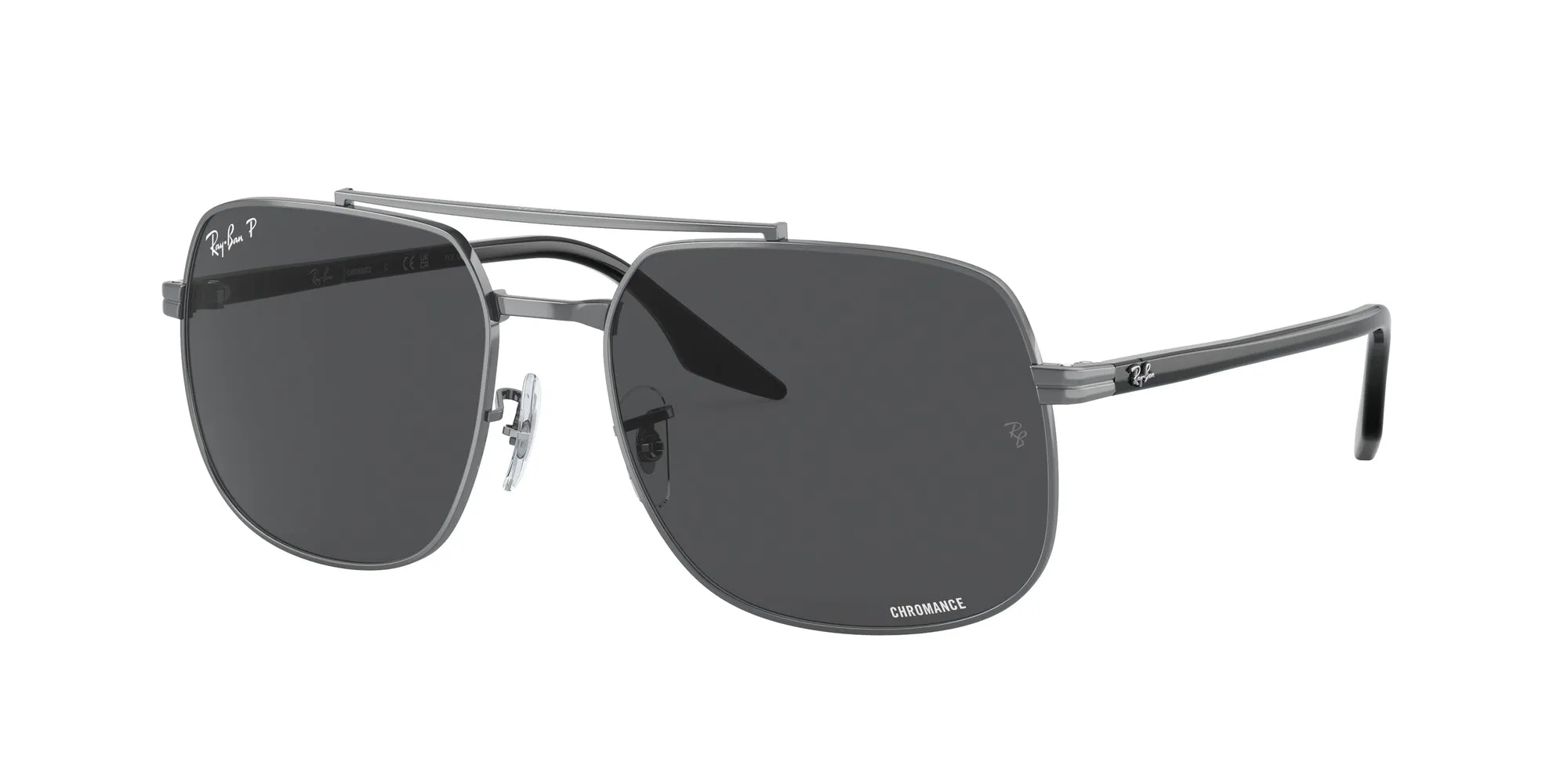Ray - Ban RB3699 004/K8 Occhiali da sole Metallo Grigio Grigio Squadrata Polarizzata - immagine 1