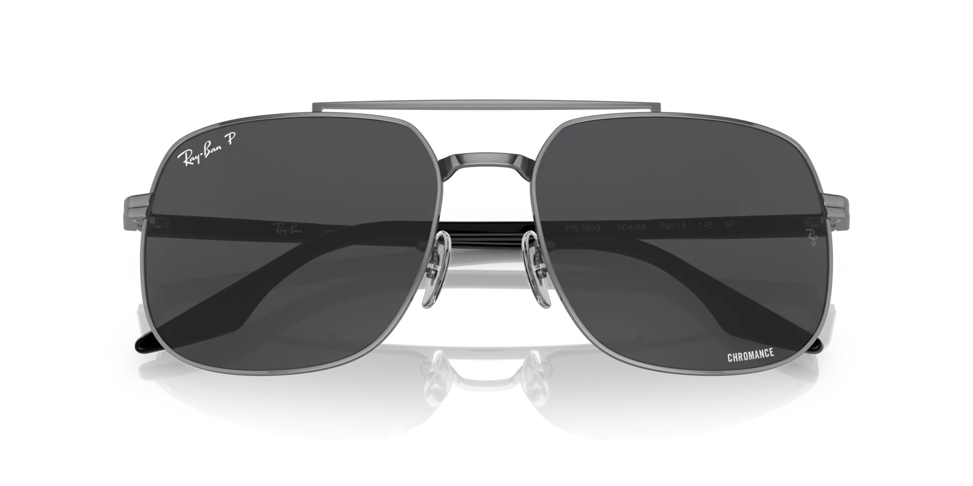 Ray - Ban RB3699 004/K8 Occhiali da sole Metallo Grigio Grigio Squadrata Polarizzata - immagine 2