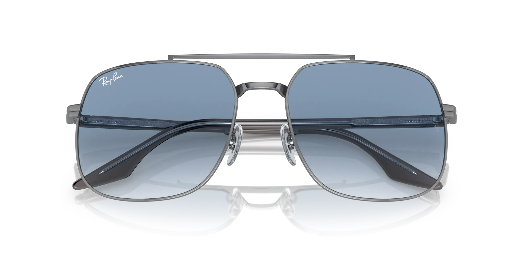 Ray - Ban RB3699 004/3F Occhiali da sole Metallo Grigio Blu Squadrata Normale Sfumato - immagine 2