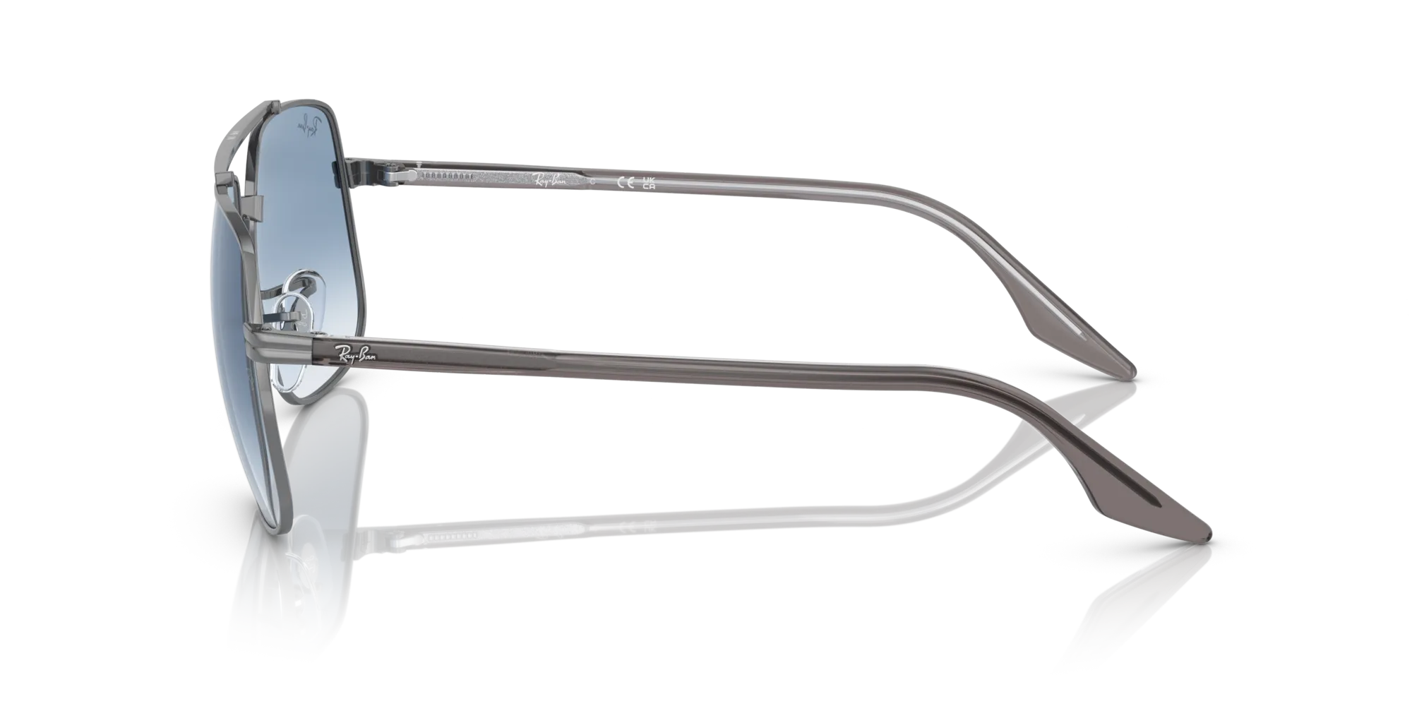 Ray - Ban RB3699 004/3F Occhiali da sole Metallo Grigio Blu Squadrata Normale Sfumato - immagine 4