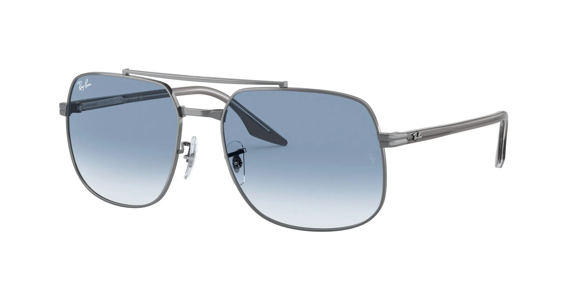 Ray - Ban RB3699 004/3F Occhiali da sole Metallo Grigio Blu Squadrata Normale Sfumato - immagine 1