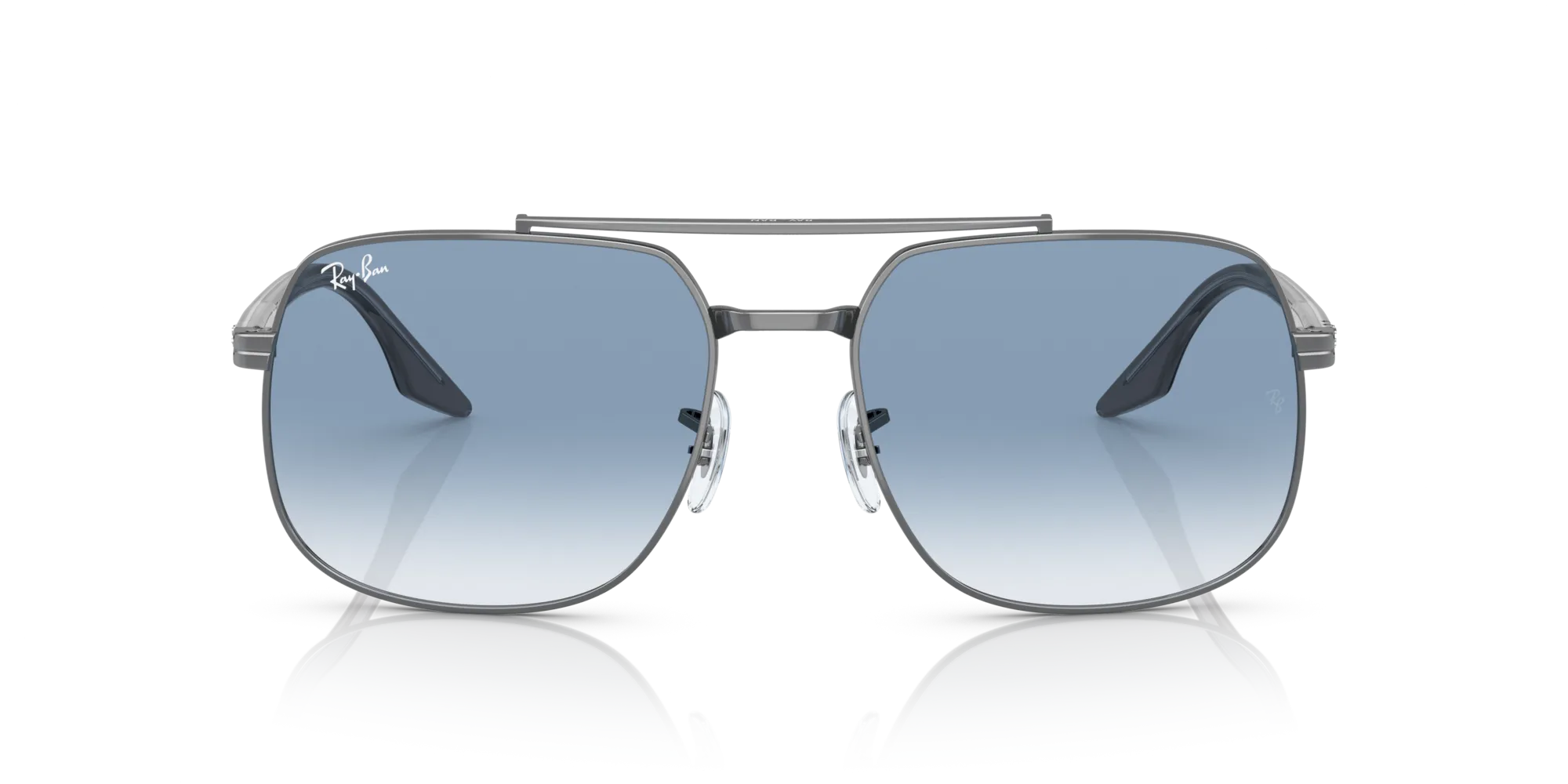 Ray - Ban RB3699 004/3F Occhiali da sole Metallo Grigio Blu Squadrata Normale Sfumato - immagine 3