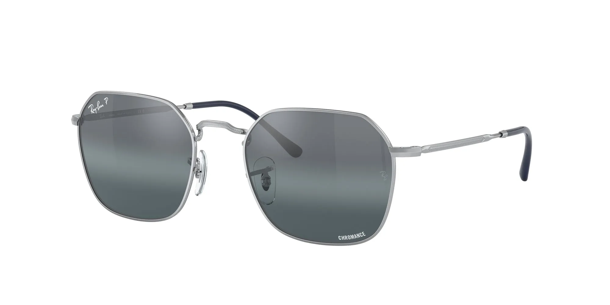 Ray - Ban RB3694 JIM 9242G6 Occhiali da sole Metallo Argento Argento Geometrica Polarizzata Specchiato - immagine 1