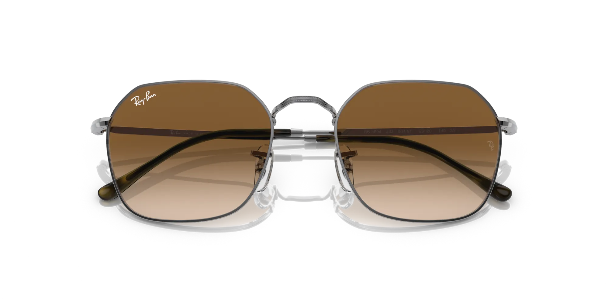 Ray - Ban RB3694 JIM 004/51 Occhiali da sole Metallo Grigio Marrone Geometrica Normale Sfumato - immagine 2