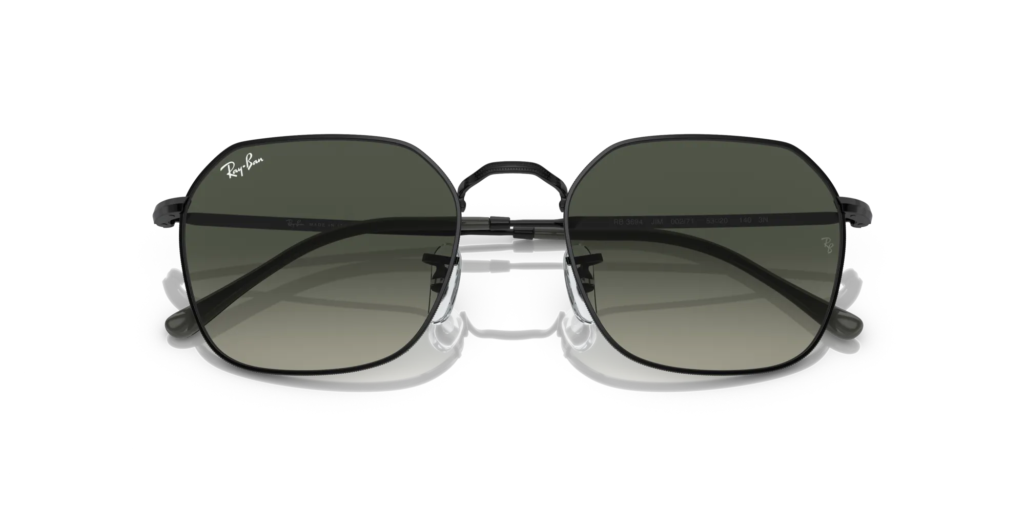 Ray - Ban RB3694 JIM 002/71 Occhiali da sole Metallo Nero Grigio Geometrica Normale - immagine 2