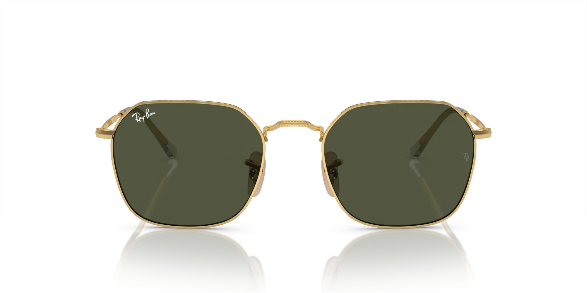 Ray - Ban RB3694 JIM 001/31 Occhiali da sole Metallo Oro Verde Geometrica Normale - immagine 3