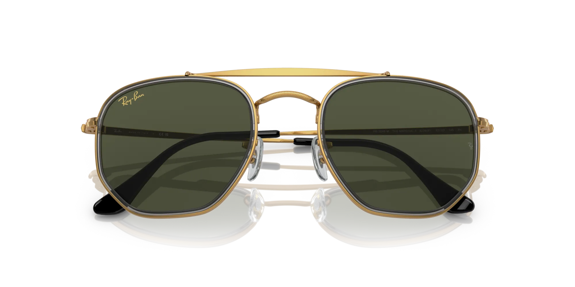 Ray - Ban RB3648M THE MARSHAL II 923931 Occhiali da sole Acciaio Oro Verde Geometrica Normale - immagine 2