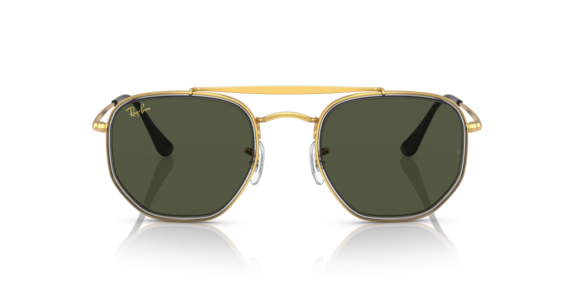 Ray - Ban RB3648M THE MARSHAL II 923931 Occhiali da sole Acciaio Oro Verde Geometrica Normale - immagine 3