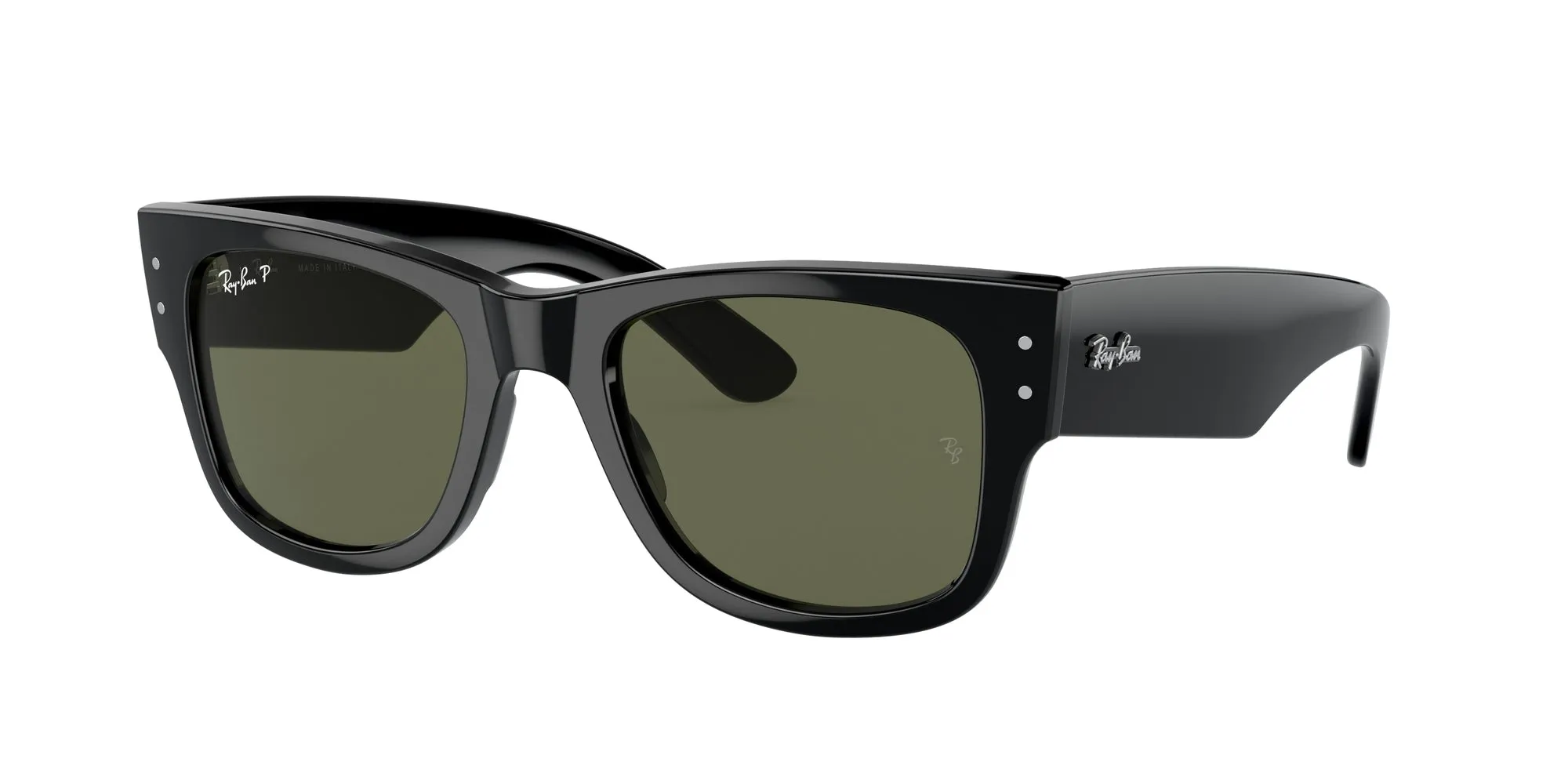 Ray - Ban RB0840S MEGA WAYFARER 901/58 Occhiali da sole Acetato Nero Verde Squadrata Polarizzata - immagine 1