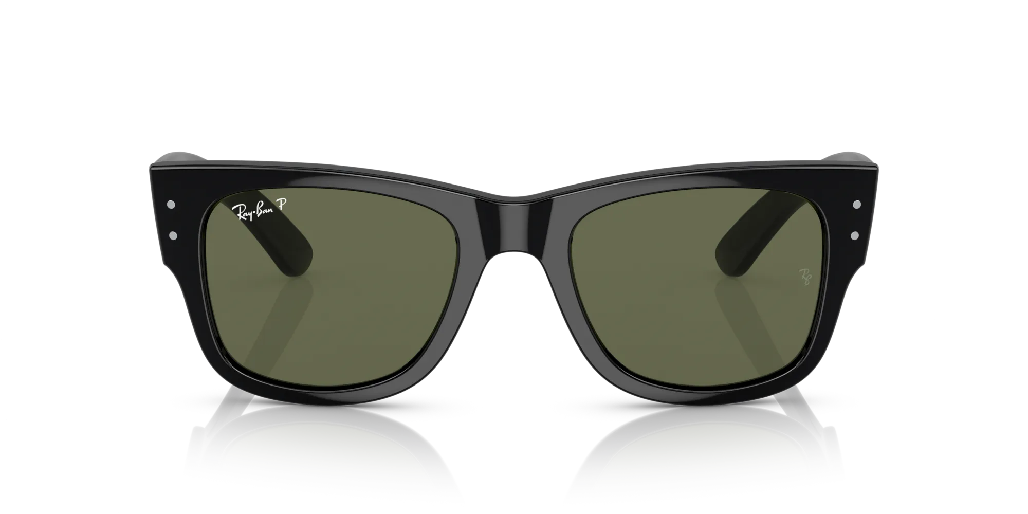Ray - Ban RB0840S MEGA WAYFARER 901/58 Occhiali da sole Acetato Nero Verde Squadrata Polarizzata - immagine 3