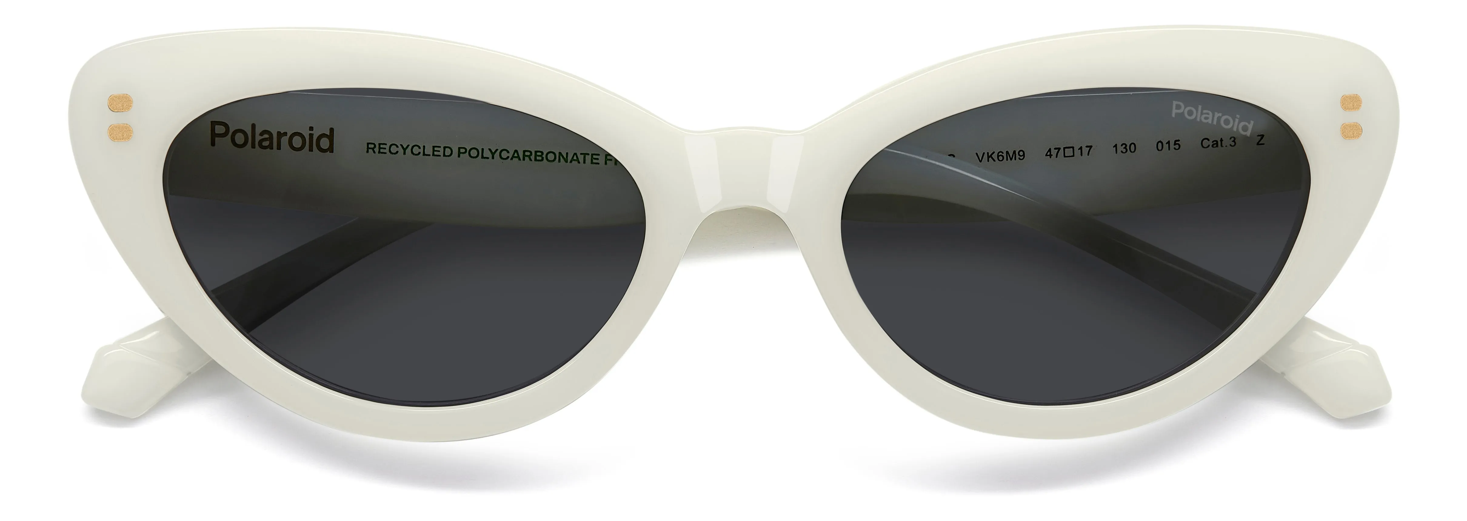 Polaroid Junior Polaroid PLD 8068/S VK6/M9 Occhiali da sole bambino Policarbonato Bianco Grigio Cat Eye Polarizzata - immagine 3