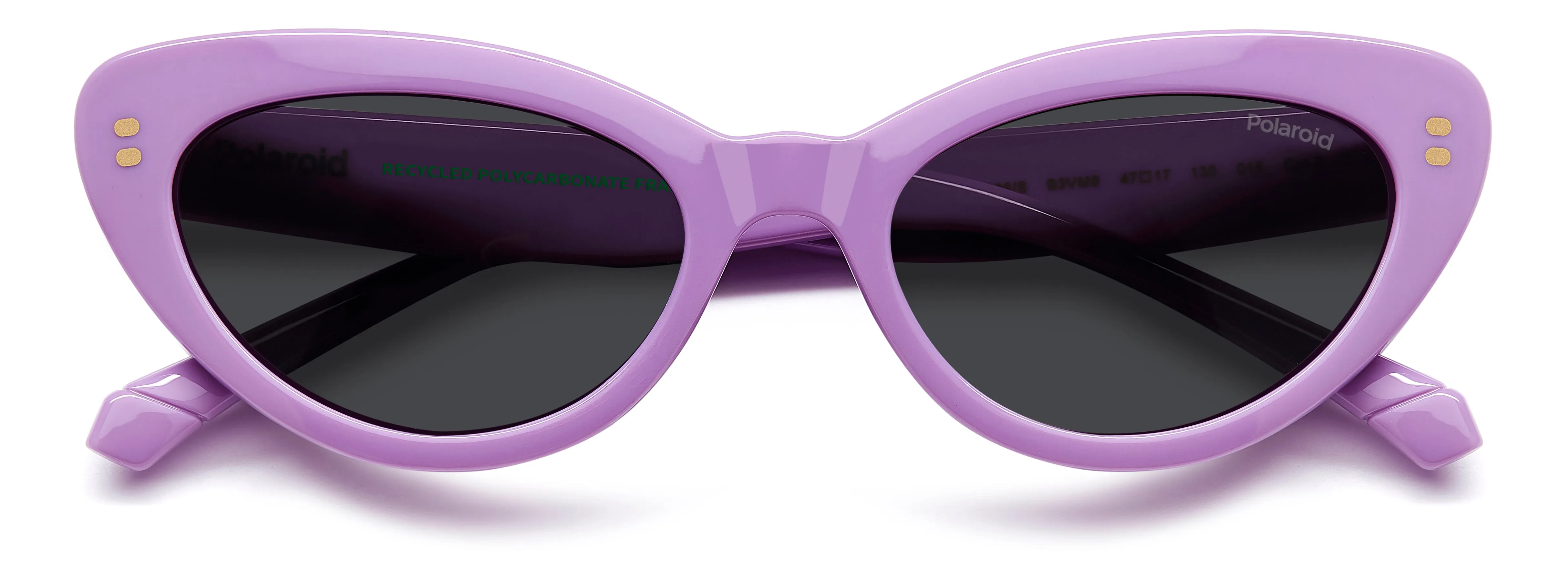 Polaroid Junior Polaroid PLD 8068/S B3V/M9 Occhiali da sole bambino Policarbonato Viola Grigio Cat Eye Polarizzata - immagine 3