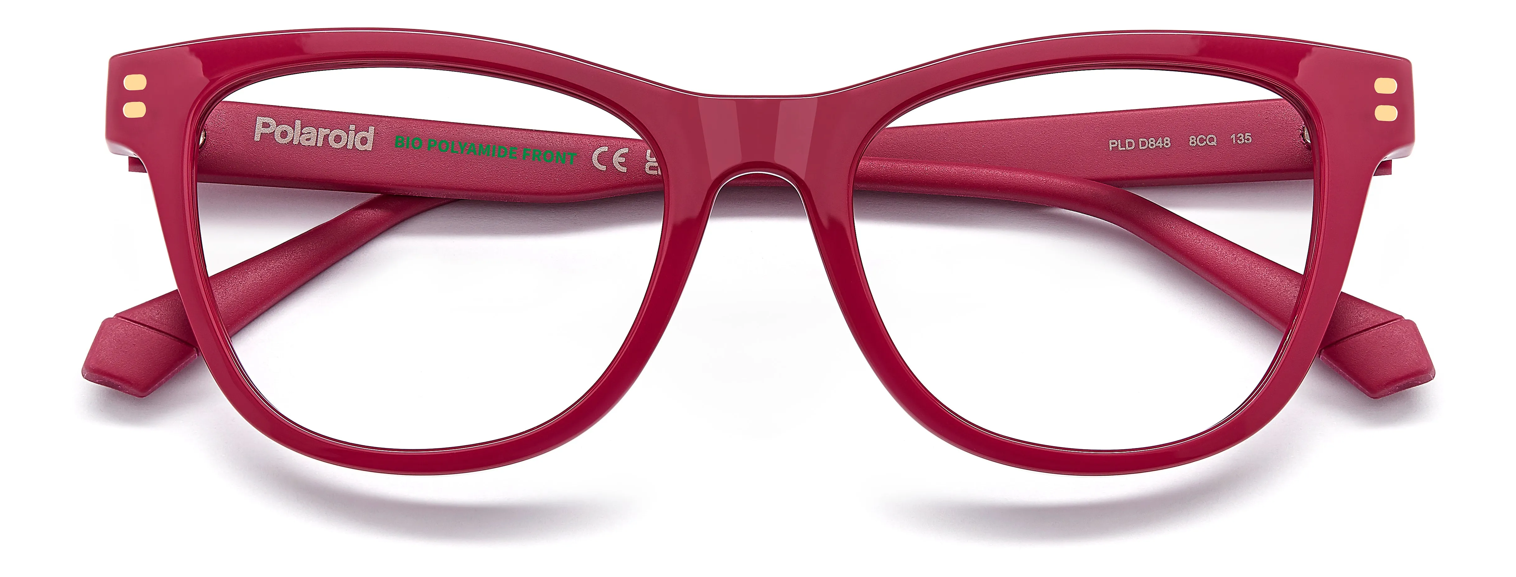 Polaroid Junior Polaroid PLD D848 8CQ Montature da vista bambino Eco-poliammide Rosso Cat Eye Normale - immagine 3