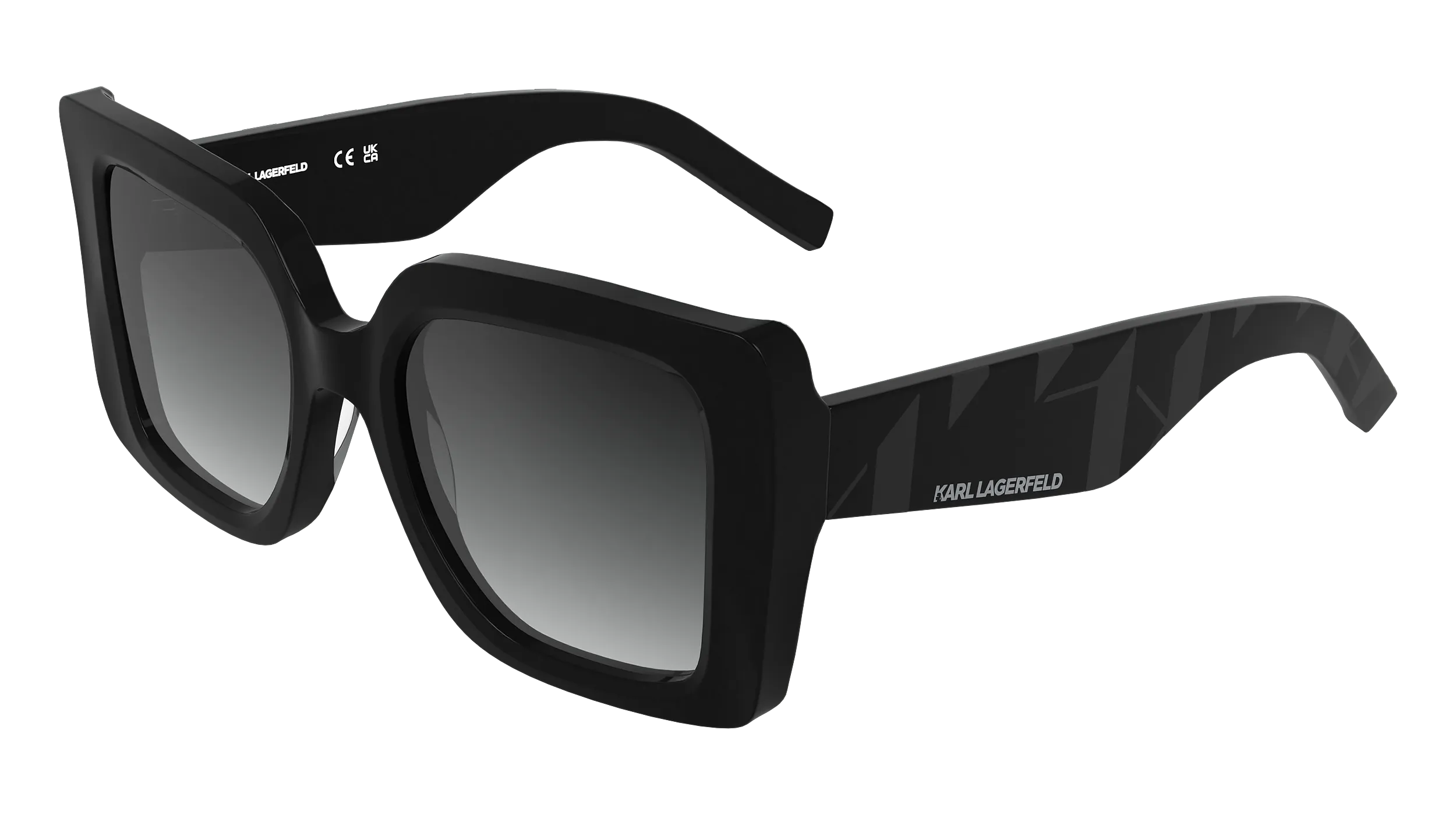 Karl Lagerfeld KL6203S 001 Occhiali da sole Acetato Nero Squadrata Normale Sfumato - immagine 1