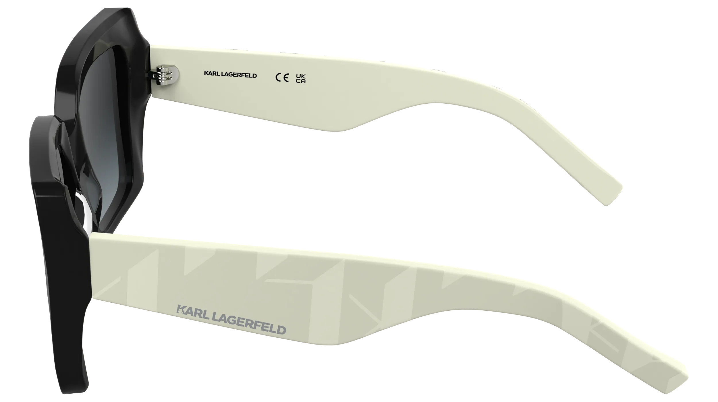 Karl Lagerfeld KL6203S 006 Occhiali da sole Acetato Nero Squadrata Normale Sfumato - immagine 3