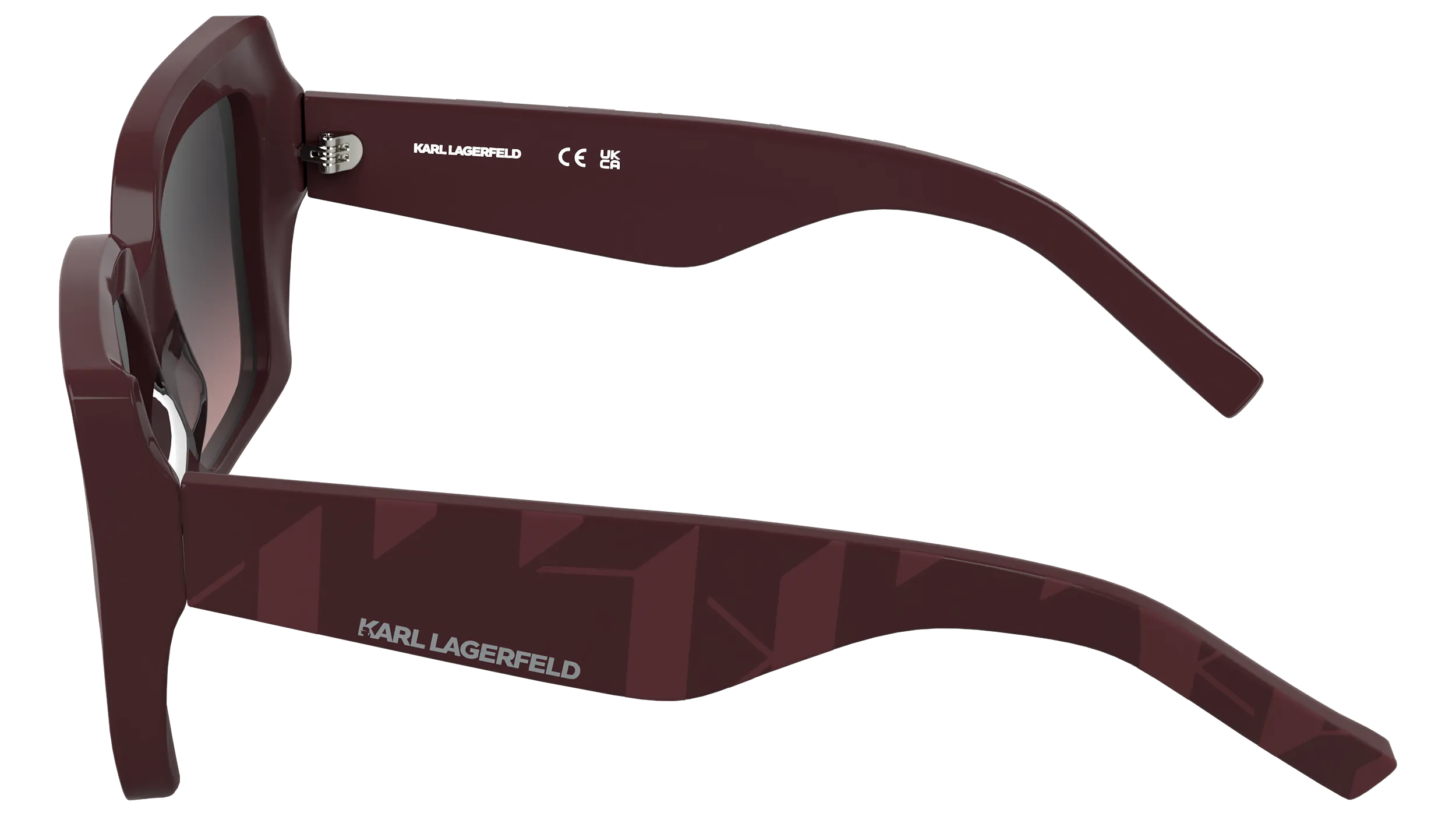 Karl Lagerfeld KL6203S 601 Occhiali da sole Acetato Bordeaux Squadrata Normale Sfumato - immagine 3