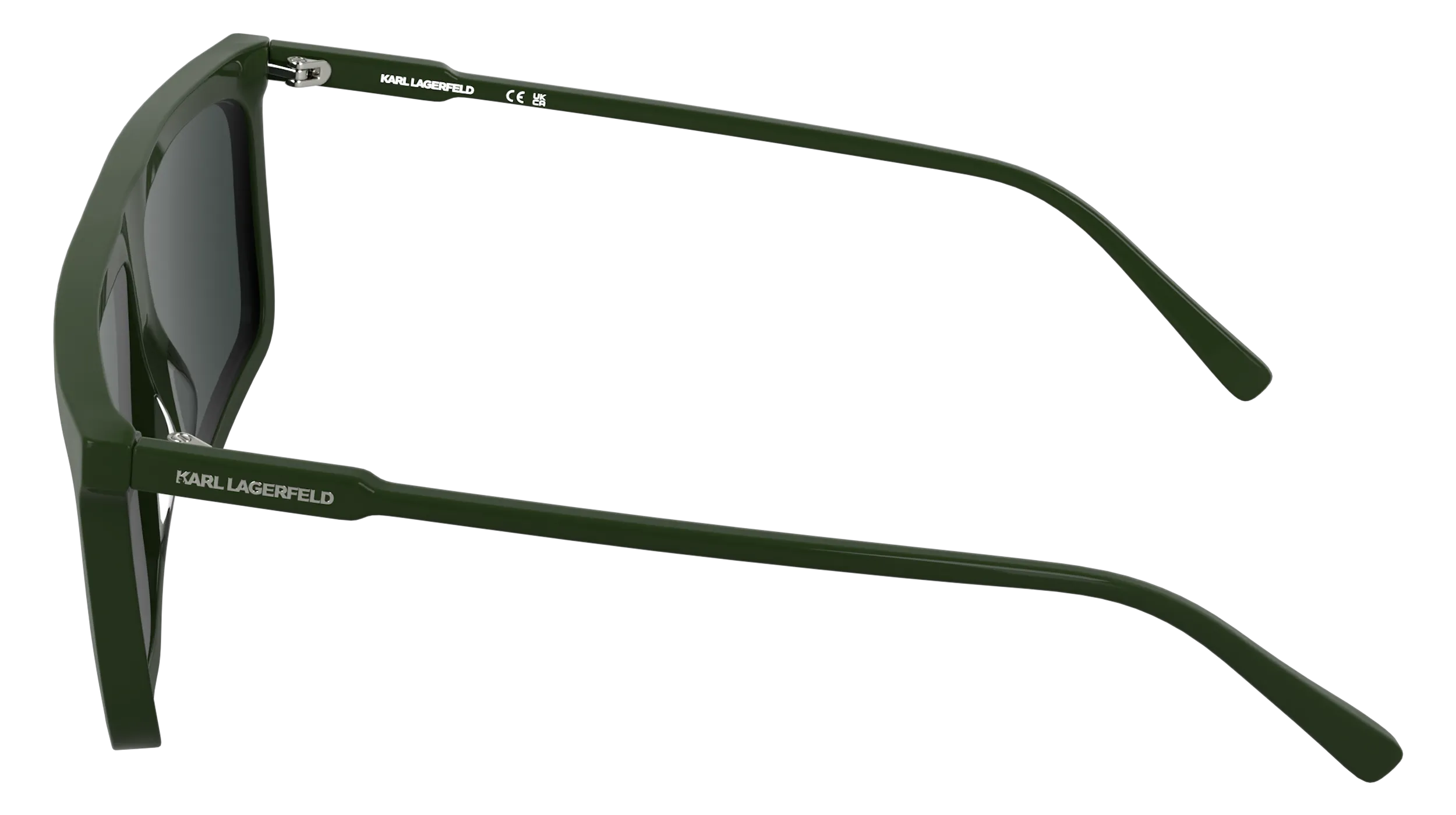 Karl Lagerfeld KL6210S 275 Occhiali da sole Acetato Verde Fumo Squadrata Normale - immagine 3