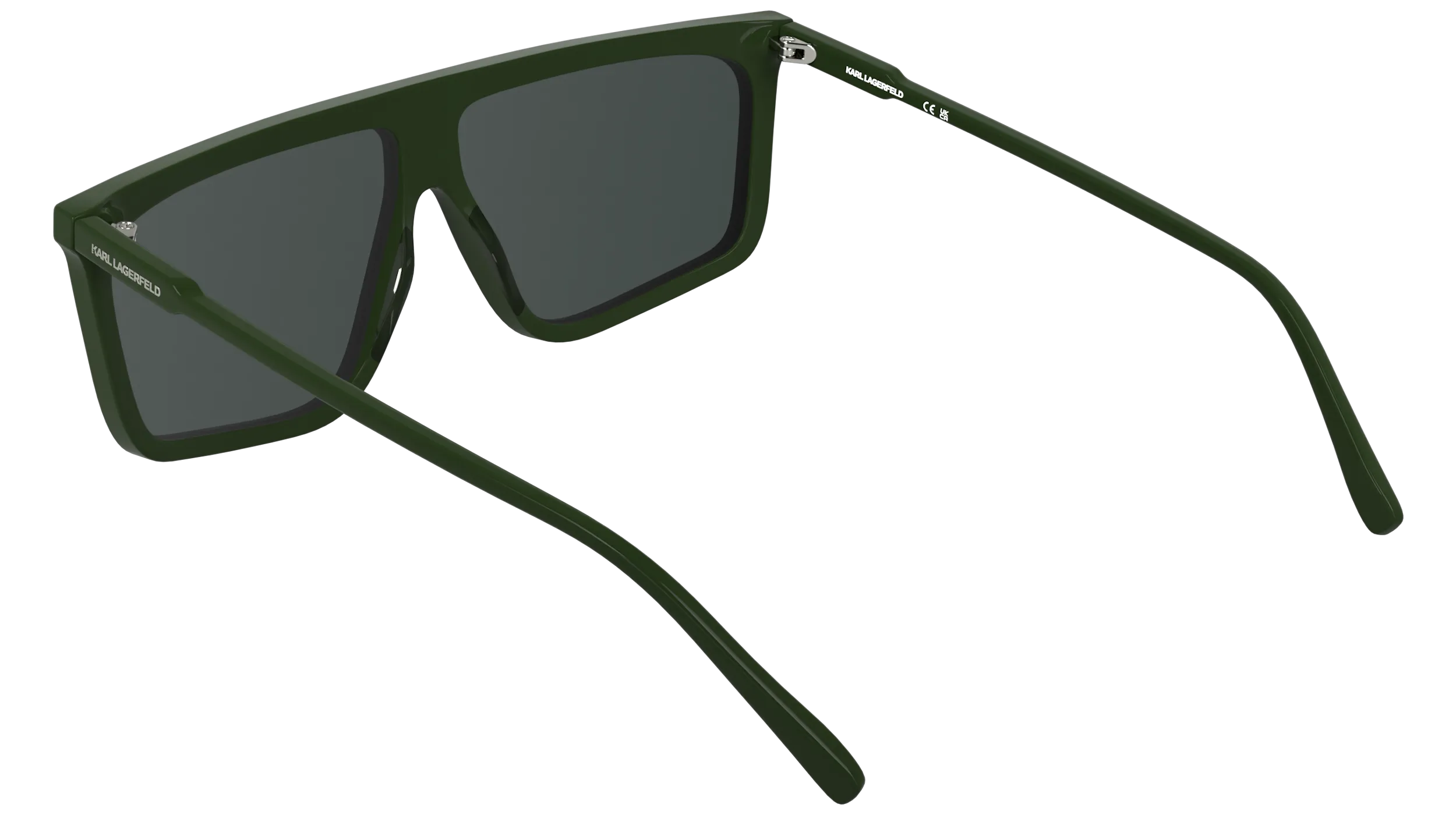 Karl Lagerfeld KL6210S 275 Occhiali da sole Acetato Verde Fumo Squadrata Normale - immagine 4