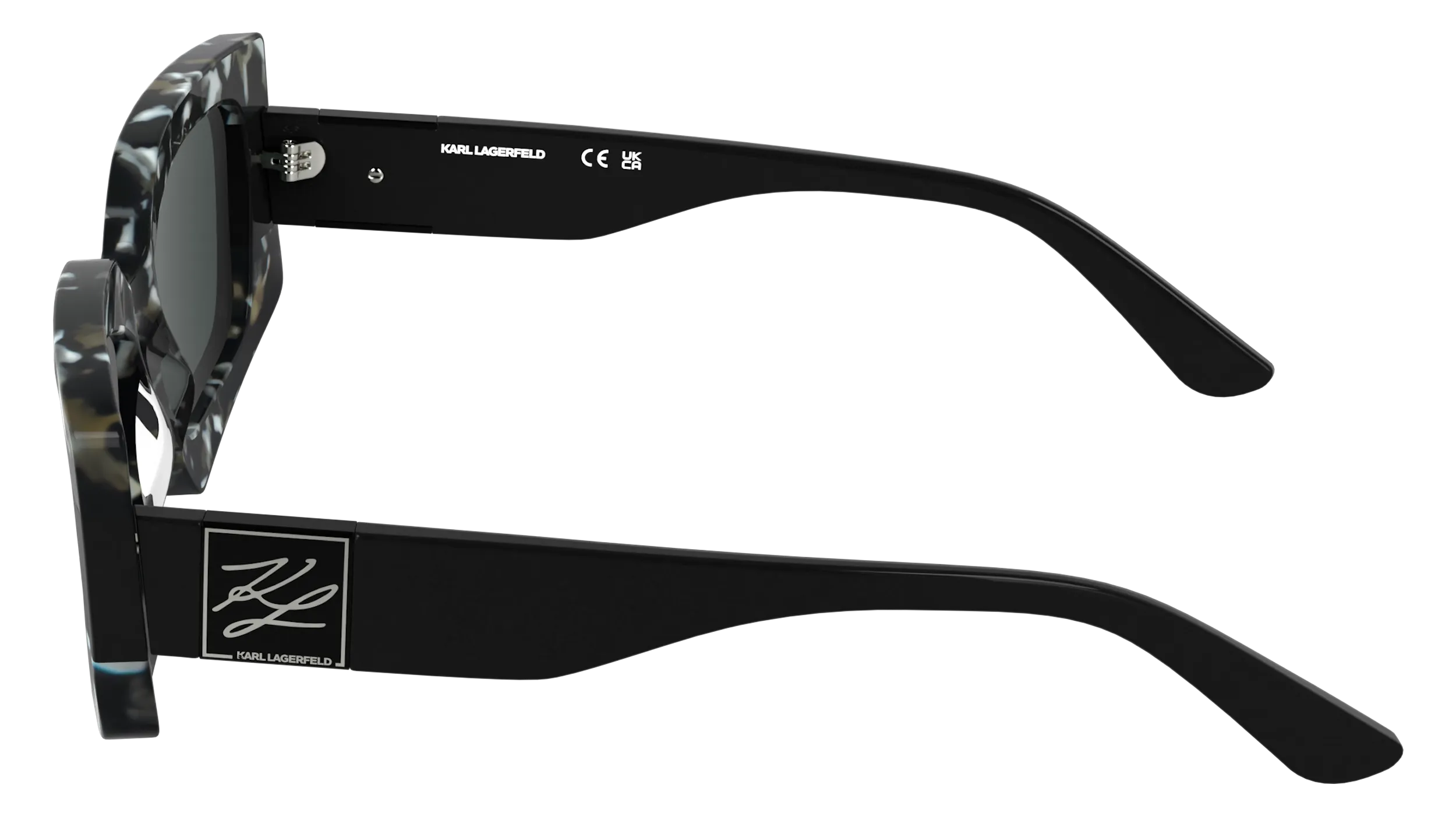 Karl Lagerfeld KL6206S 027 Occhiali da sole Acetato Nero Fumo Squadrata Normale - immagine 3