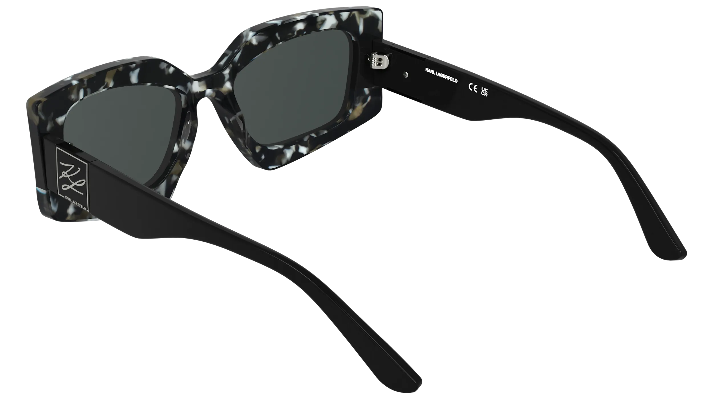 Karl Lagerfeld KL6206S 027 Occhiali da sole Acetato Nero Fumo Squadrata Normale - immagine 4