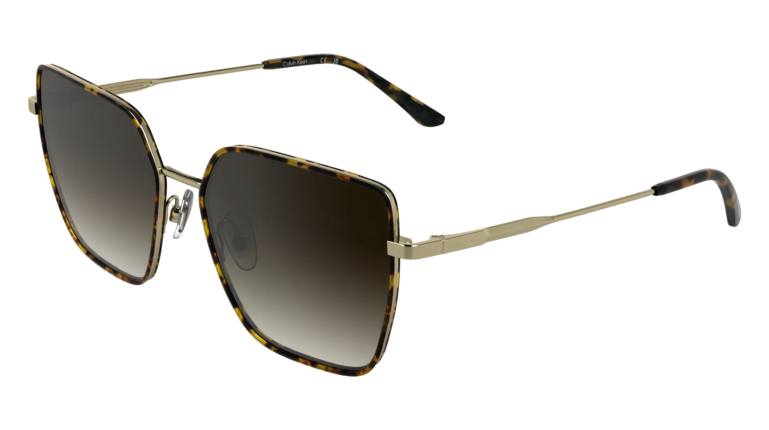 Calvin Klein CK25111S 240 Occhiali da sole Metallo Havana Farfalla Normale Sfumato - immagine 1