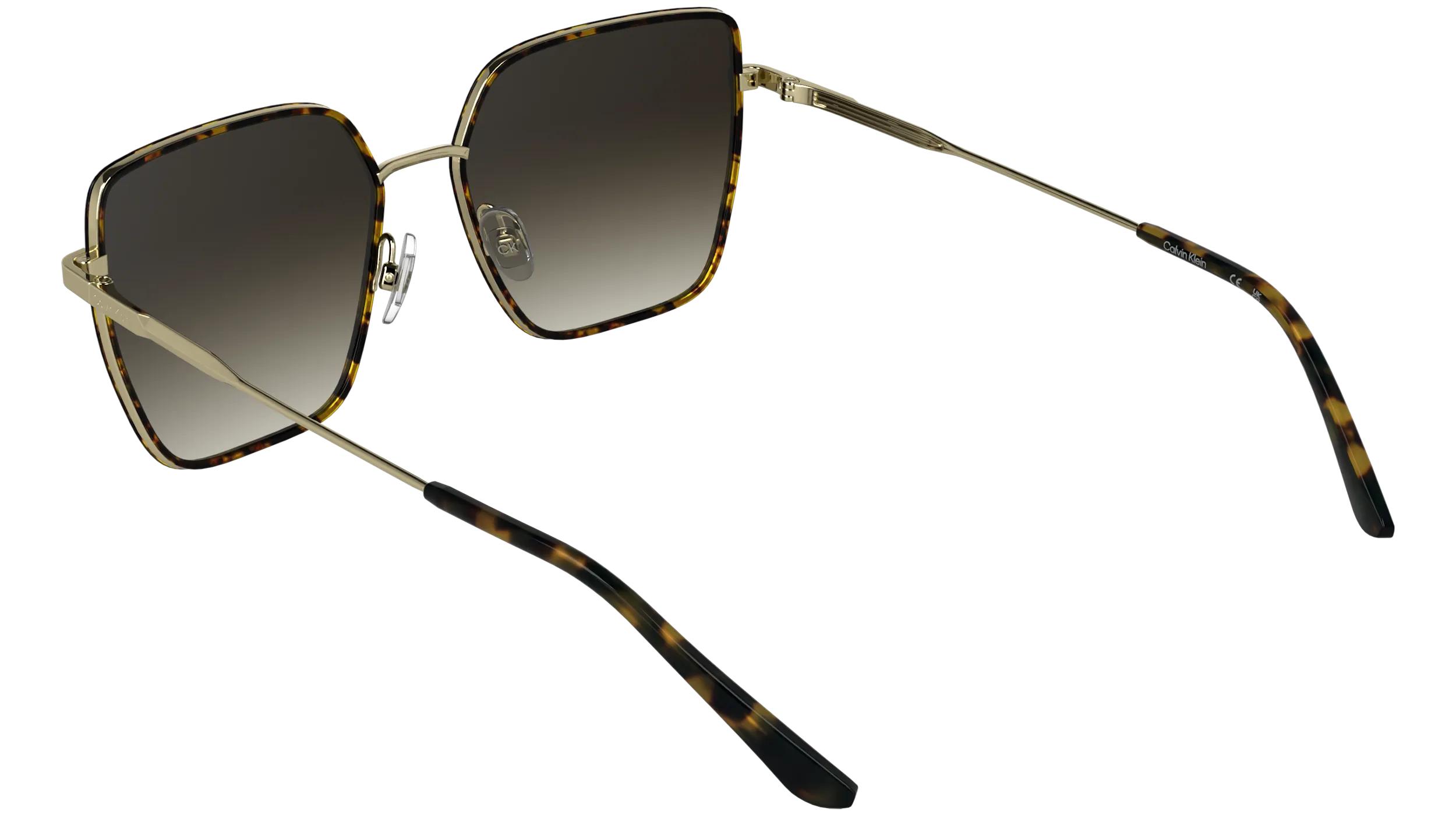Calvin Klein CK25111S 240 Occhiali da sole Metallo Havana Farfalla Normale Sfumato - immagine 4