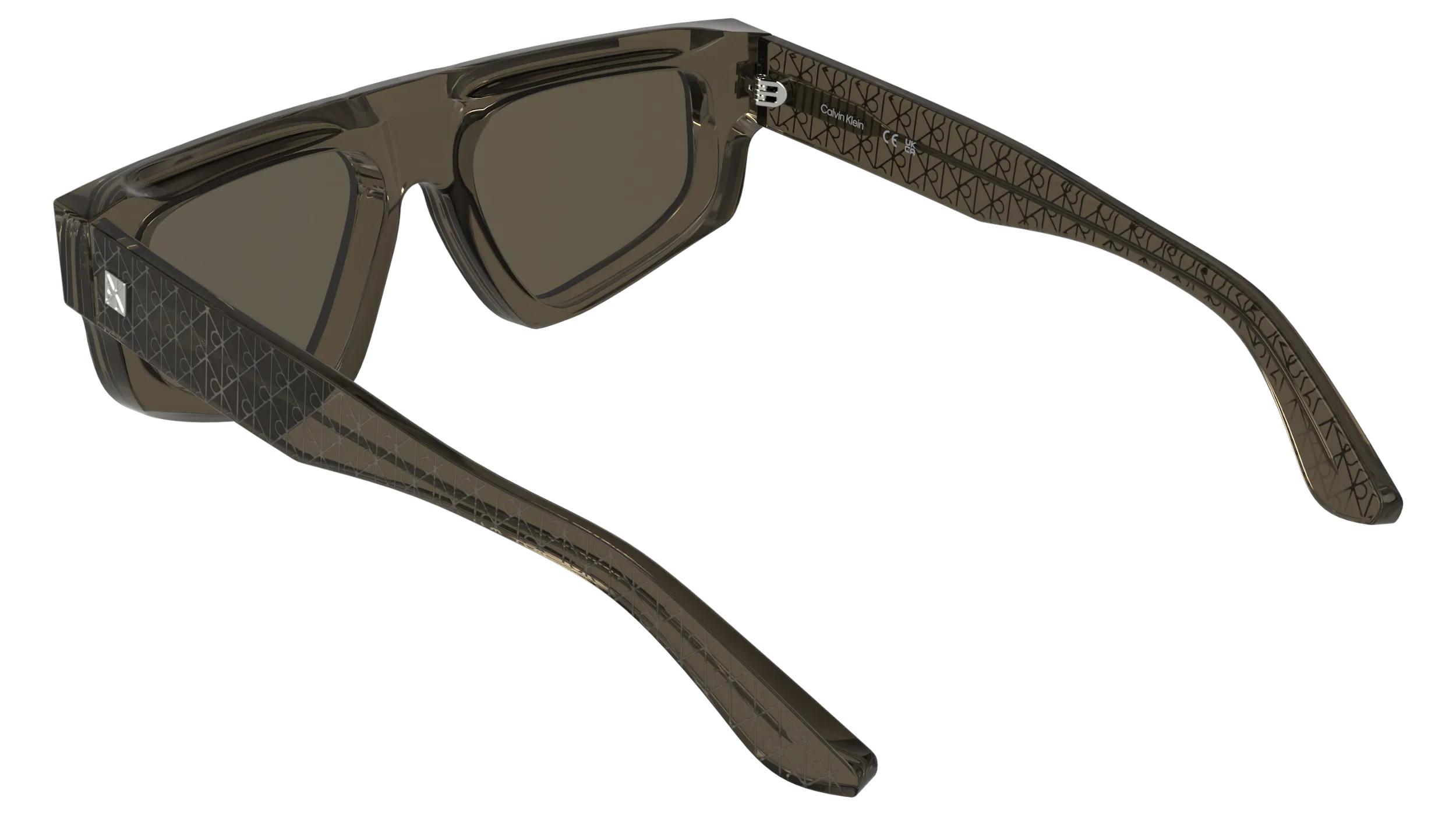 Calvin Klein CK25539S 200 Occhiali da sole Acetato Marrone Marrone Squadrata Normale - immagine 4