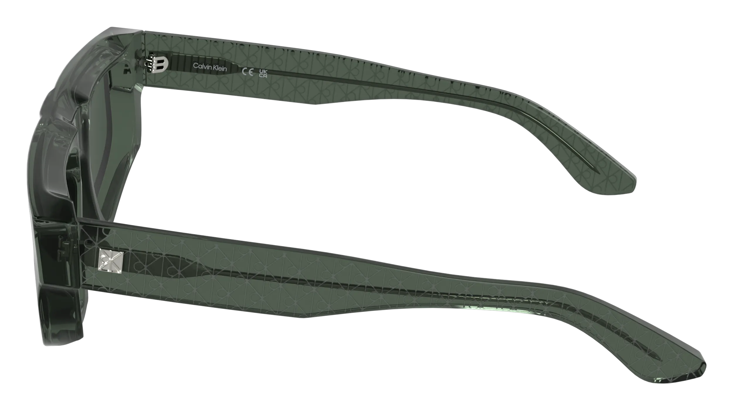 Calvin Klein CK25539S 300 Occhiali da sole Acetato Verde Squadrata Normale - immagine 3