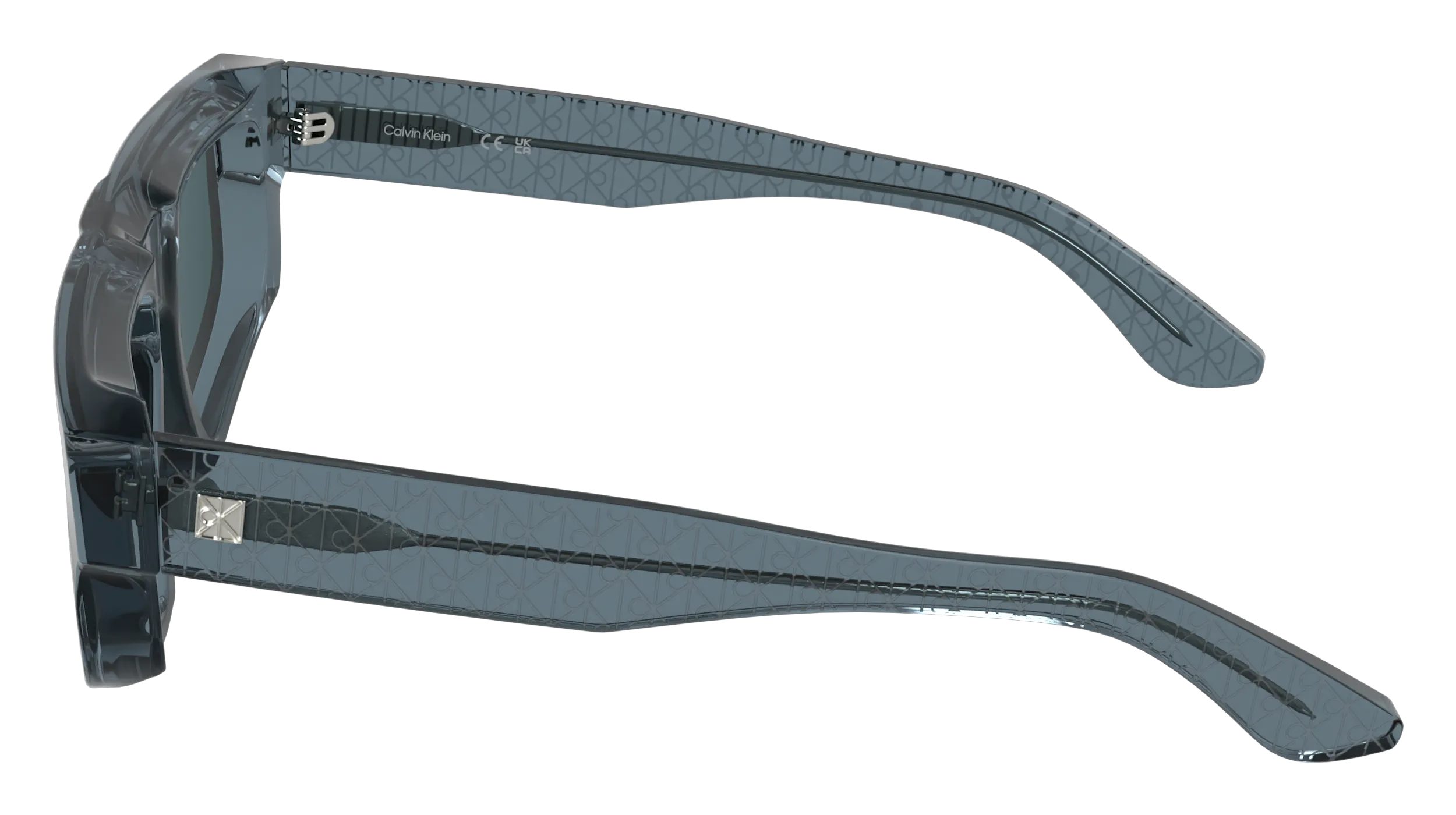 Calvin Klein CK25539S 400 Occhiali da sole Acetato Blu Blu Squadrata Normale - immagine 3