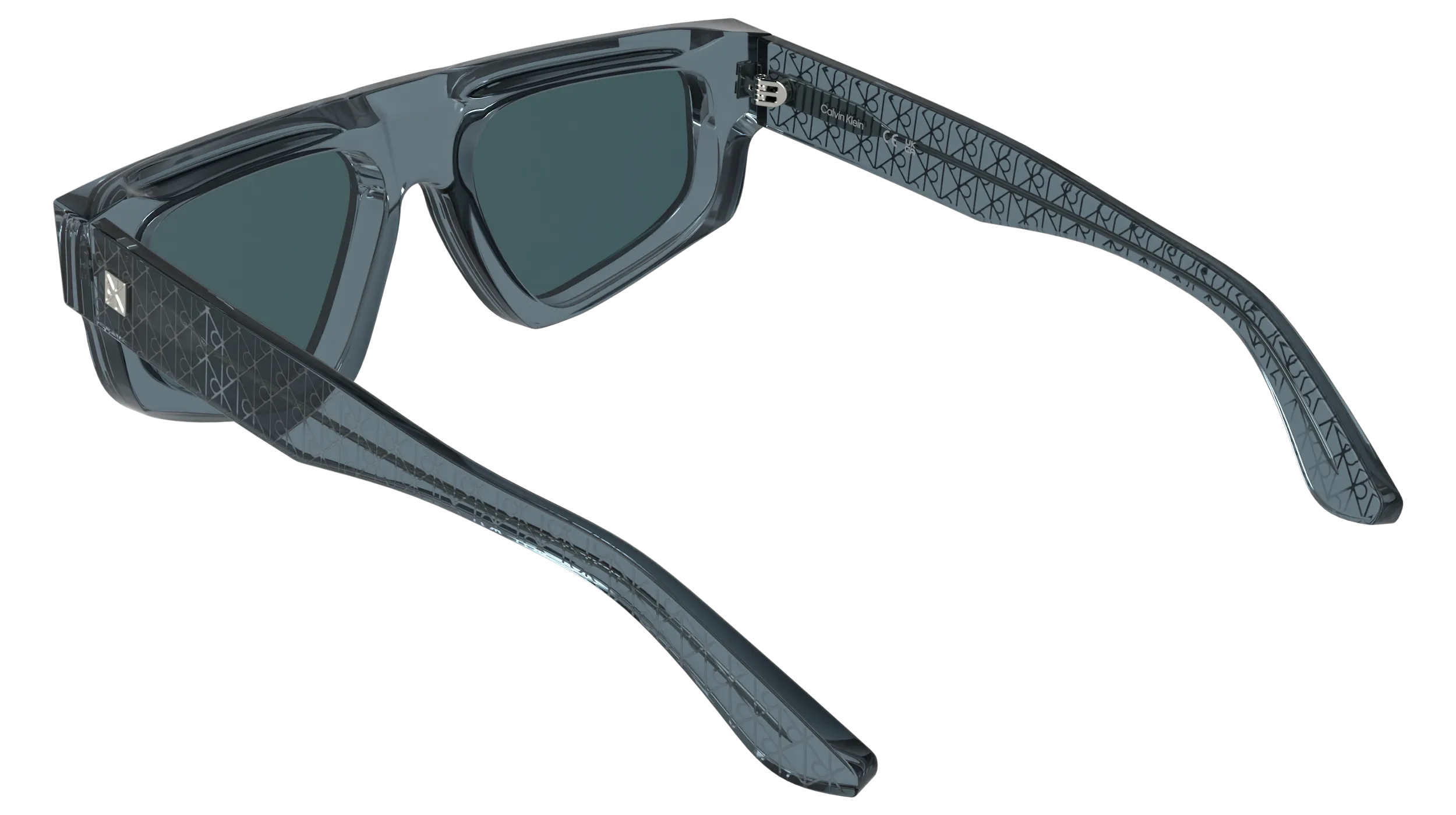 Calvin Klein CK25539S 400 Occhiali da sole Acetato Blu Blu Squadrata Normale - immagine 4