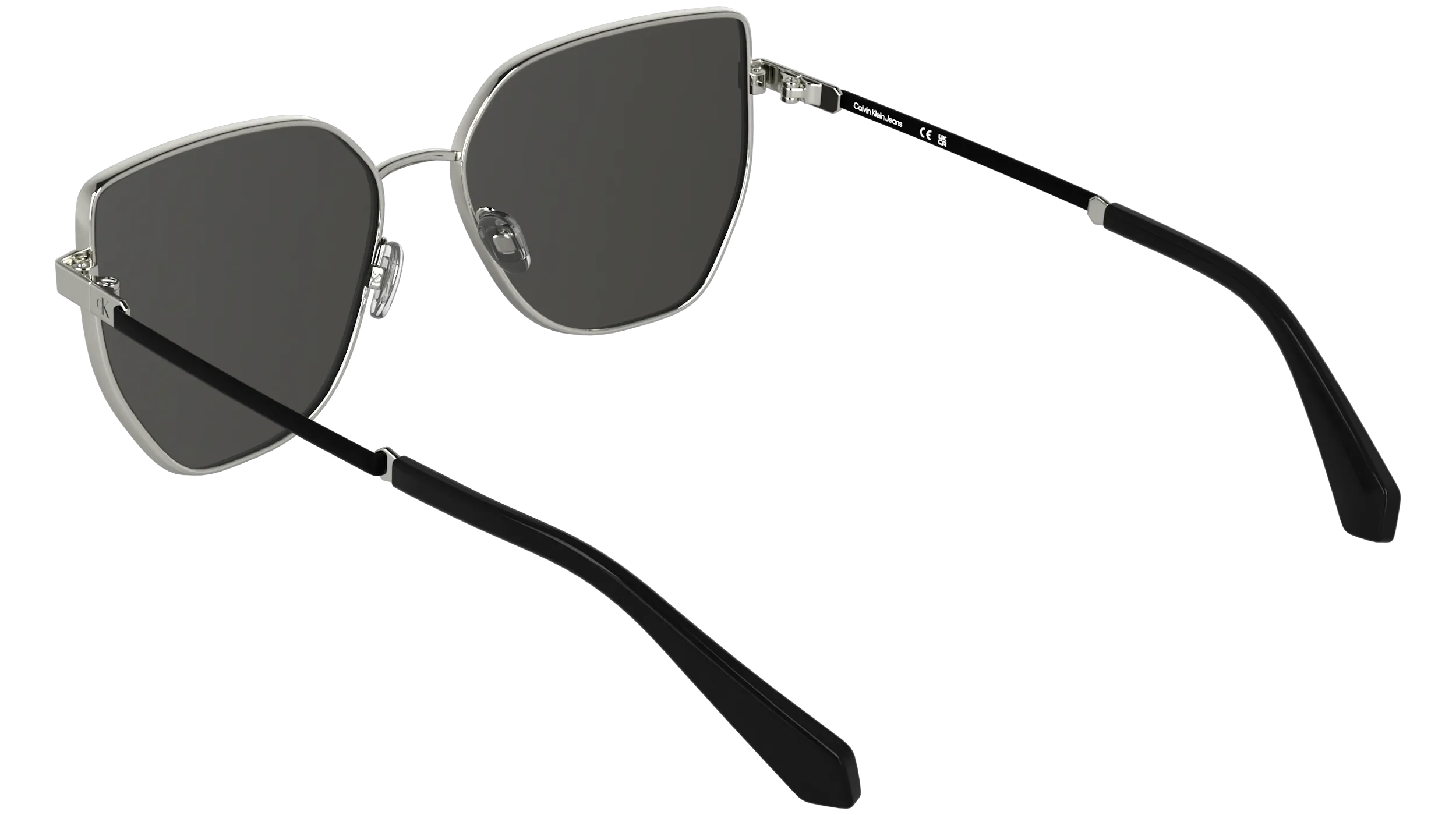 Calvin Klein CKJ25209S 040 Occhiali da sole Metallo Argento Grigio Farfalla Normale - immagine 4