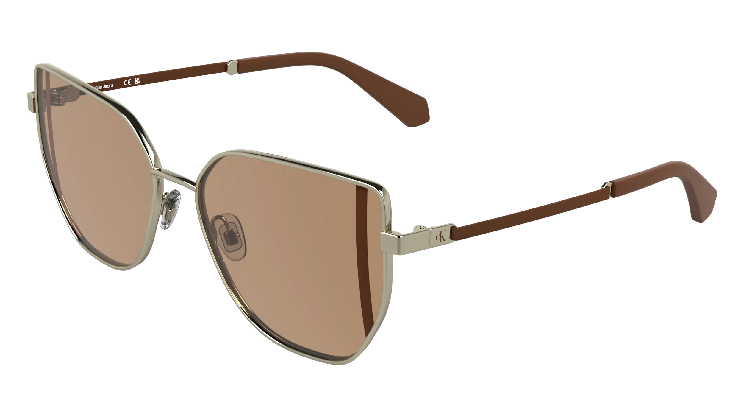 Calvin Klein CKJ25209S 718 Occhiali da sole Metallo Oro Arancione Farfalla Normale - immagine 1