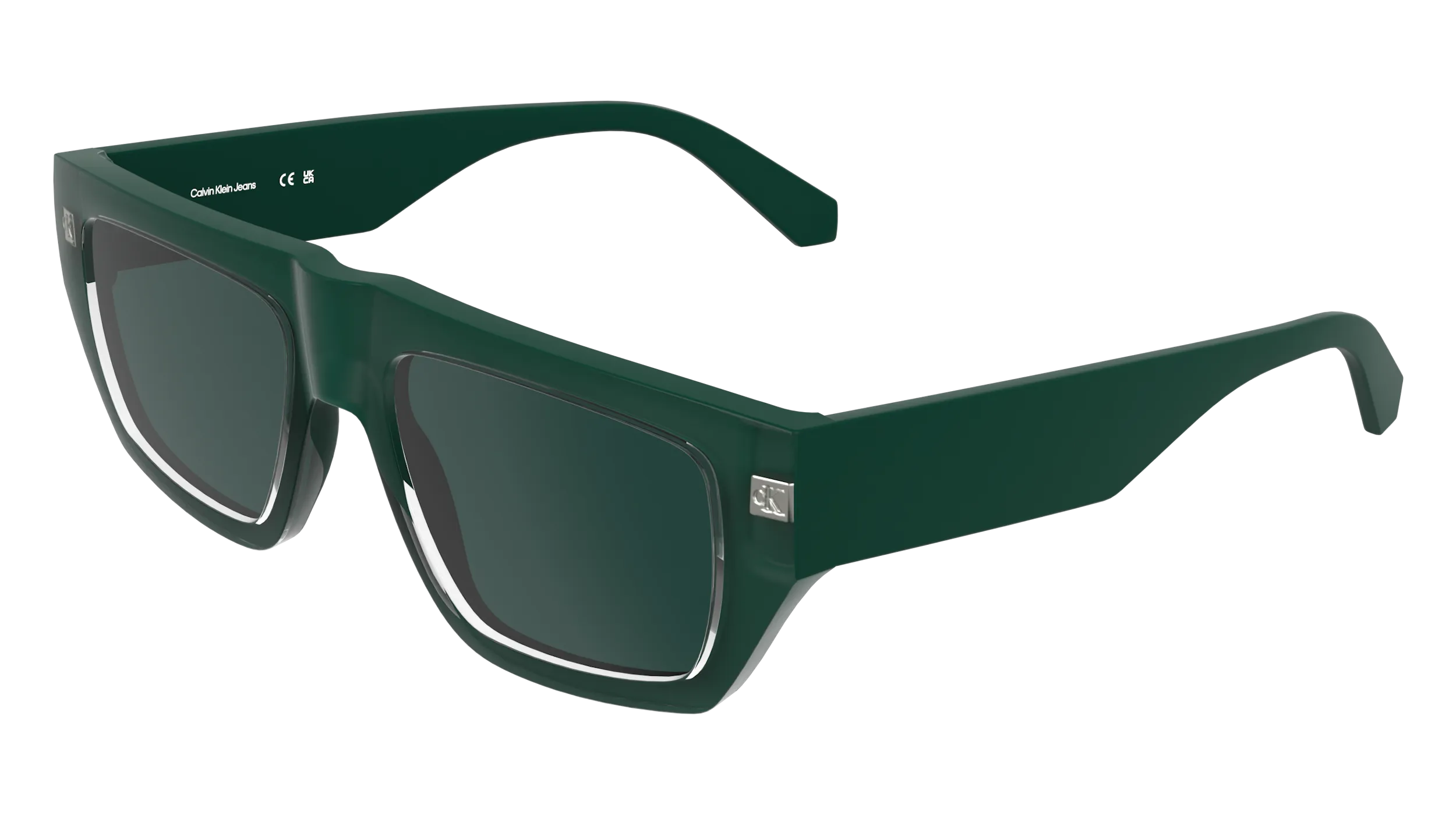 Calvin Klein CKJ25619S 300 Occhiali da sole Bio-iniettato Verde Verde / Petrolio Squadrata Normale - immagine 1