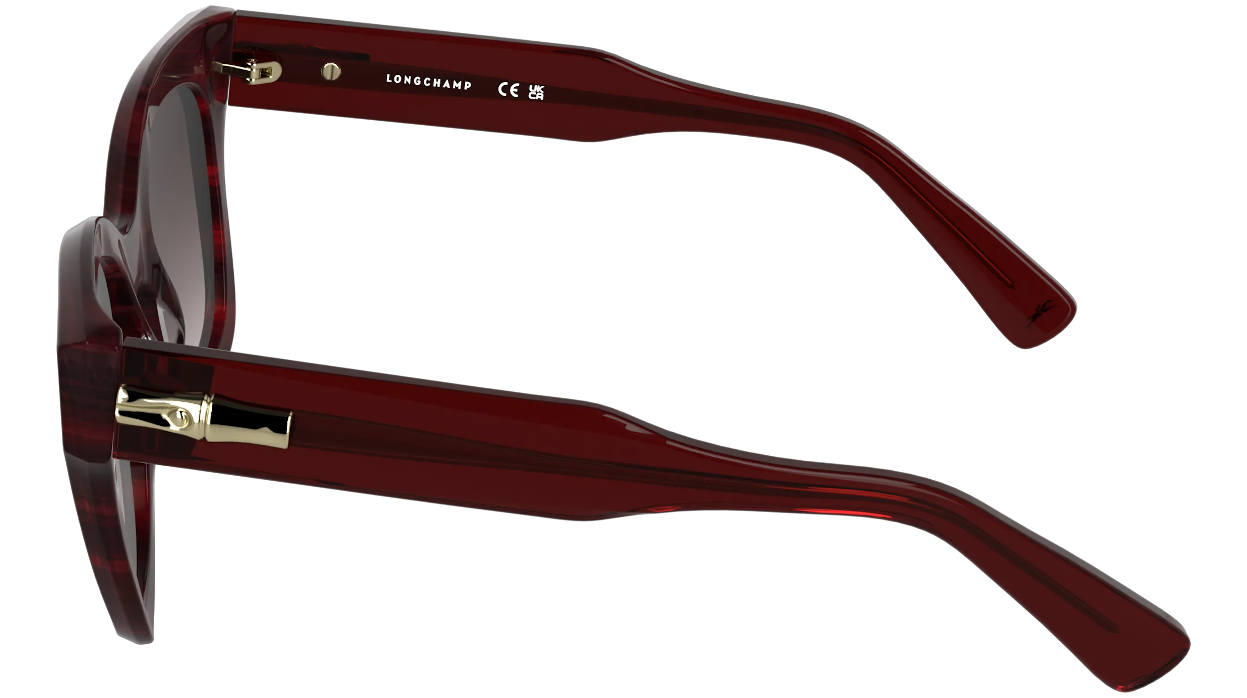 LONGCHAMP LO791S 614 Occhiali da sole Acetato Rosso Squadrata Normale Sfumato - immagine 3