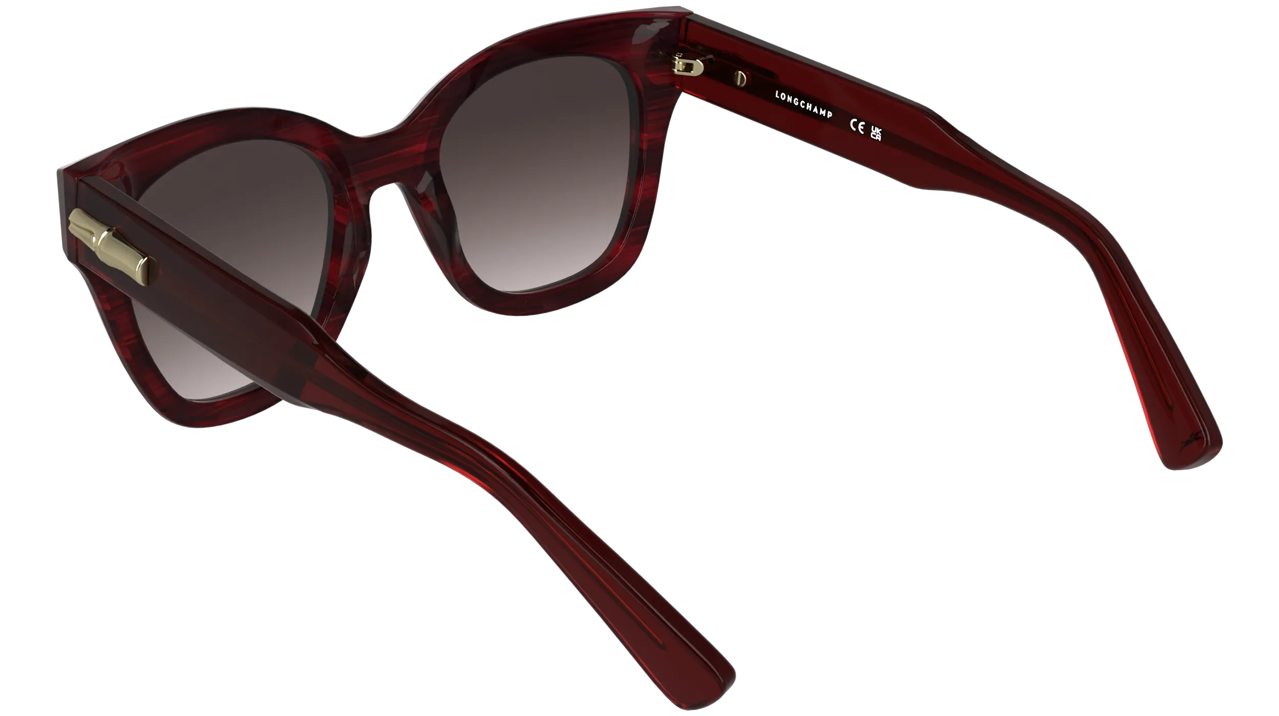 LONGCHAMP LO791S 614 Occhiali da sole Acetato Rosso Squadrata Normale Sfumato - immagine 4