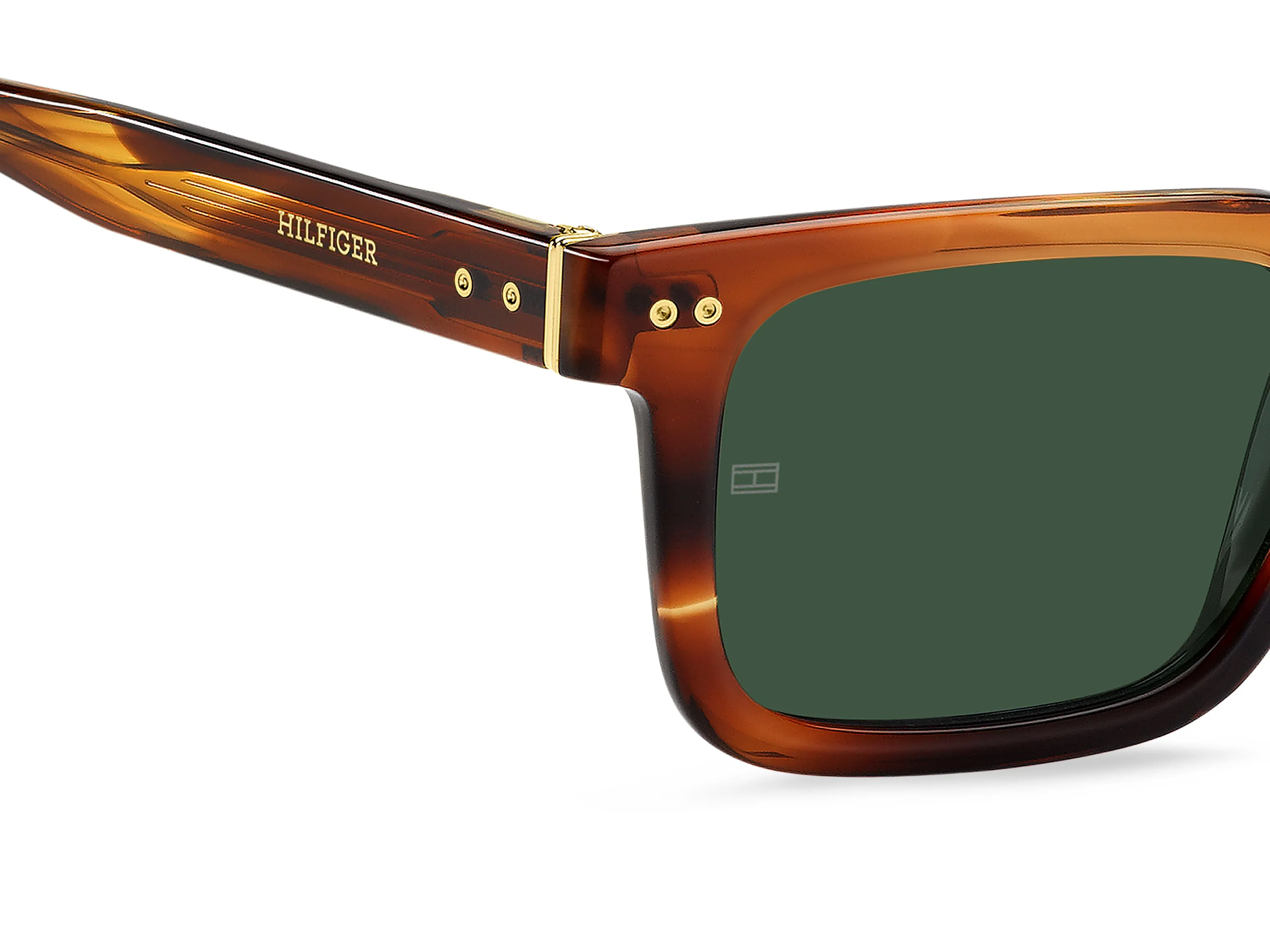 Tommy Hilfiger TH 85/S EX4/QT Occhiali da sole Acetato Marrone Verde Squadrata Normale - immagine 3