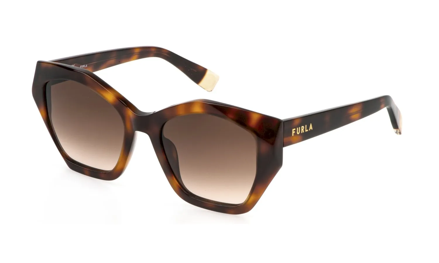 Furla SFU885 0752 Occhiali da sole Acetato Havana Marrone Geometrica Normale Sfumato - immagine 1