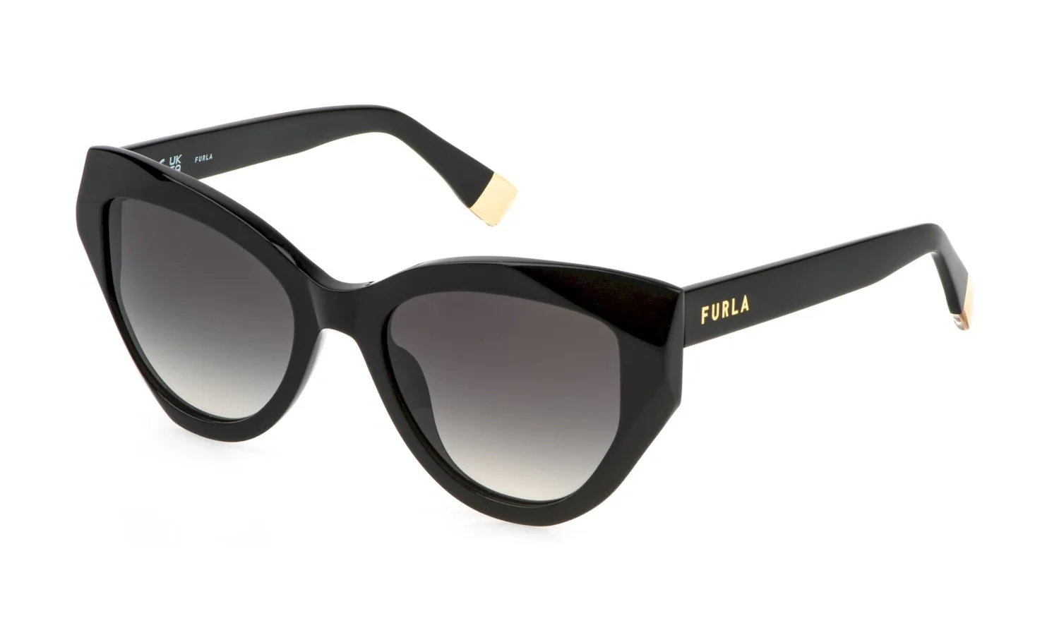 Furla SFU886 0700 Occhiali da sole Acetato Nero Fumo Geometrica Normale Sfumato - immagine 1