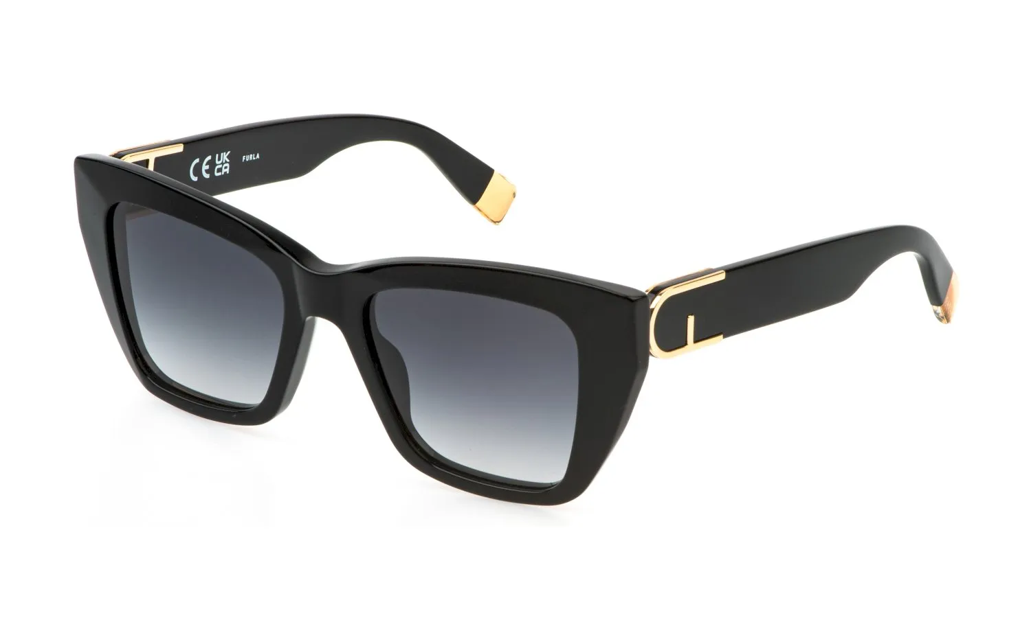 Furla SFU882 0700 Occhiali da sole Acetato Nero Fumo Squadrata Sfumato - immagine 1