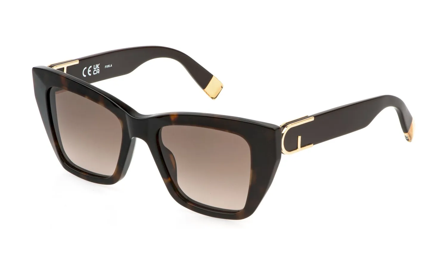 Furla SFU882 04BL Occhiali da sole Acetato Havana Marrone Squadrata Sfumato - immagine 1