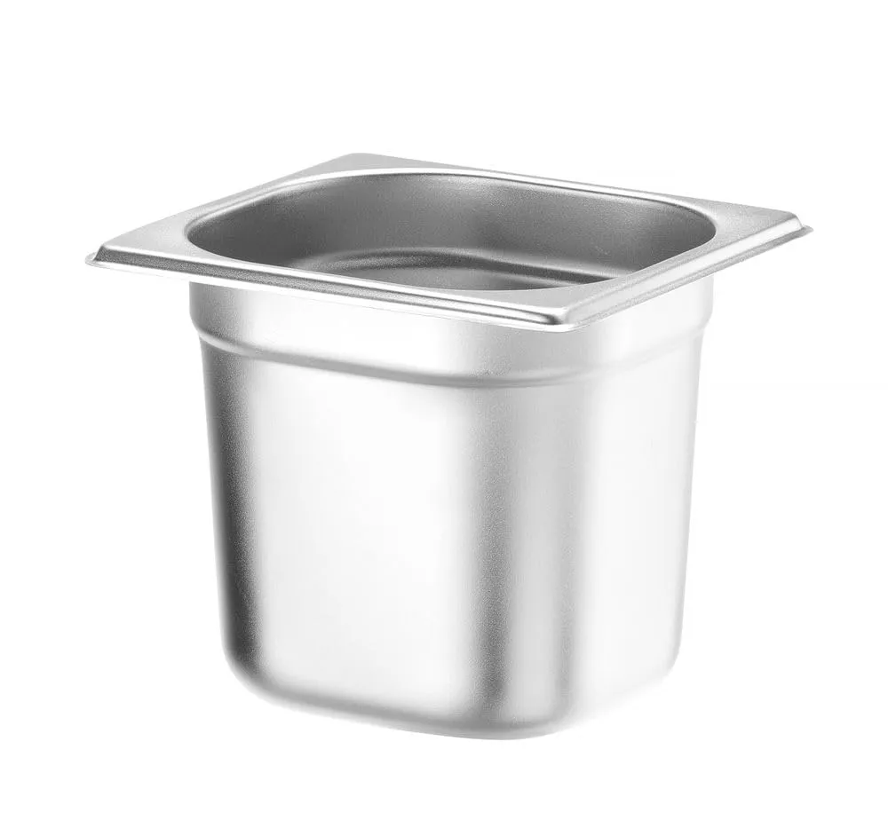 HENDI Contenitore Gastronorm GN 1/6, Budget Line, resistenza termica -40 °C a 250 °C, per forno e bagnomaria, 2,4L, 176x162x(H) 150mm, acciaio inox - immagine 2