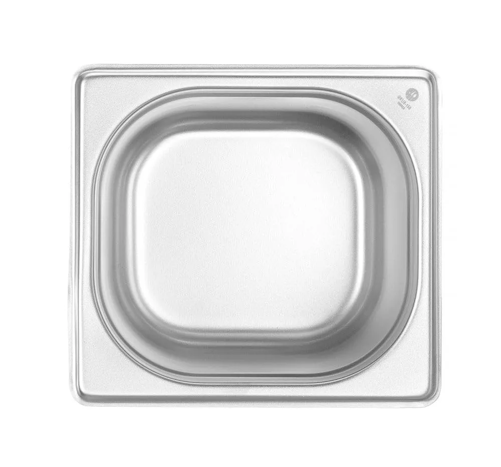 HENDI Contenitore Gastronorm GN 1/6, Budget Line, resistenza termica -40 °C a 250 °C, per forno e bagnomaria, 2,4L, 176x162x(H) 150mm, acciaio inox - immagine 3