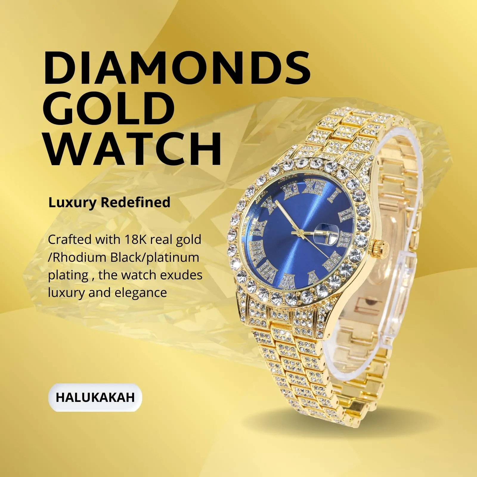Halukakah Orologio con Diamanti per Bambini - Placcato Oro 18 Carati - immagine 2