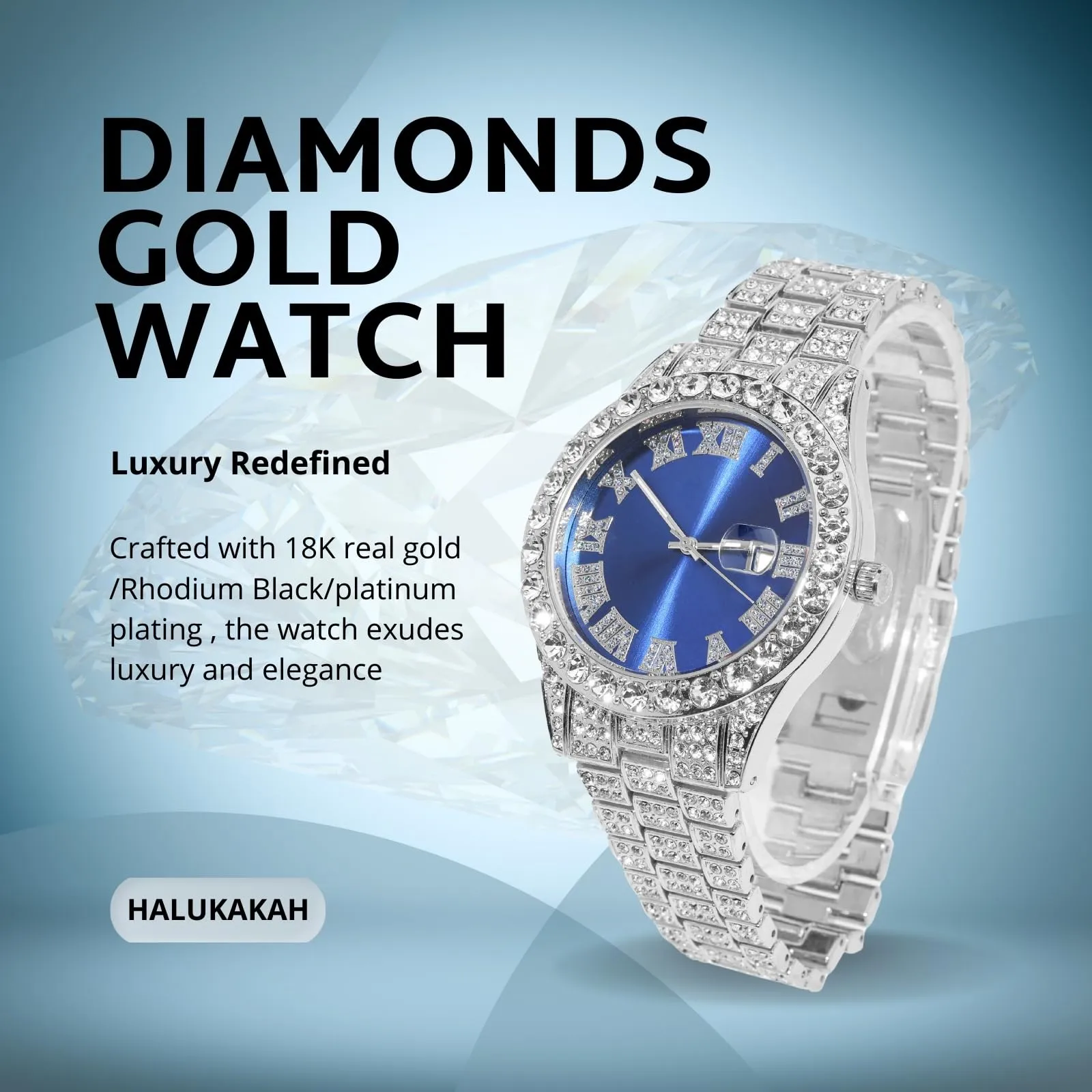 HALUKAKAH Orologio con Diamanti per Bambini - Placcato Platino - immagine 2