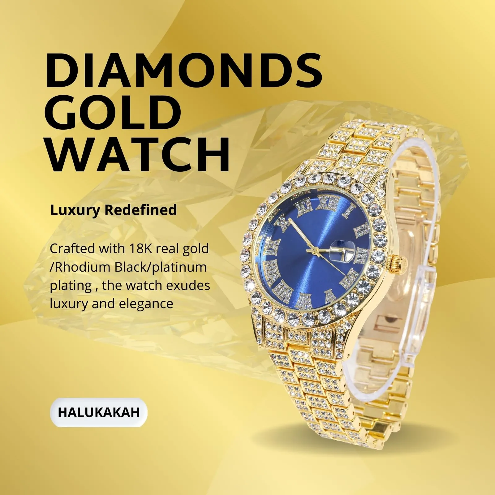 HALUKAKAH Orologio con Diamanti per Bambini - Placcato Oro 18 Carati - immagine 2