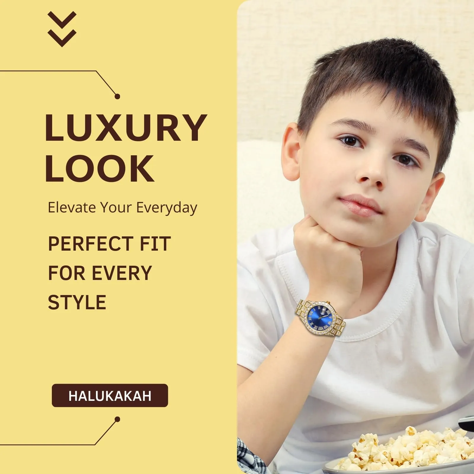 HALUKAKAH Orologio con Diamanti per Bambini - Placcato Oro 18 Carati - immagine 3